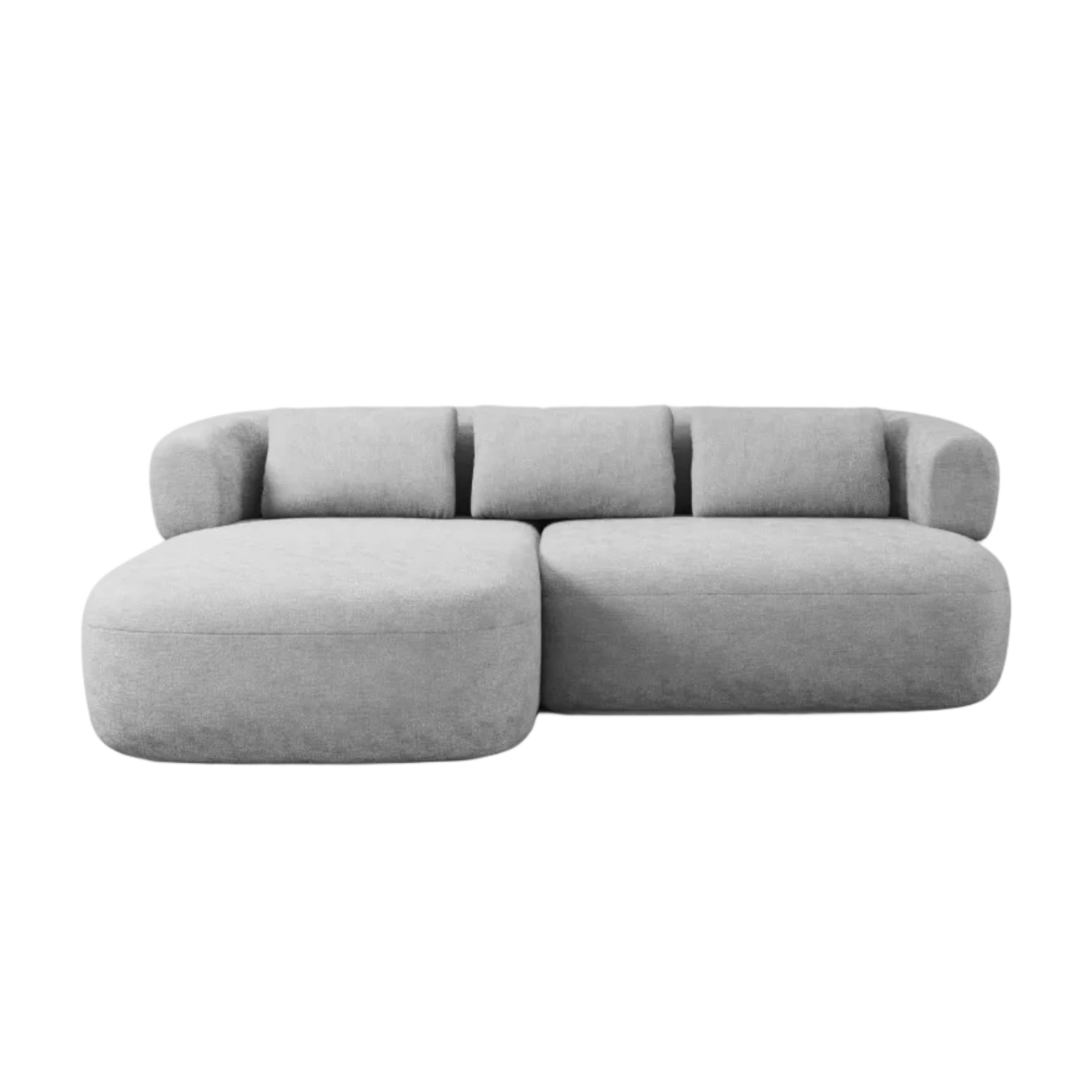 Zweisitzige linke Eckcouch ALDRIN in grauem Chenille
