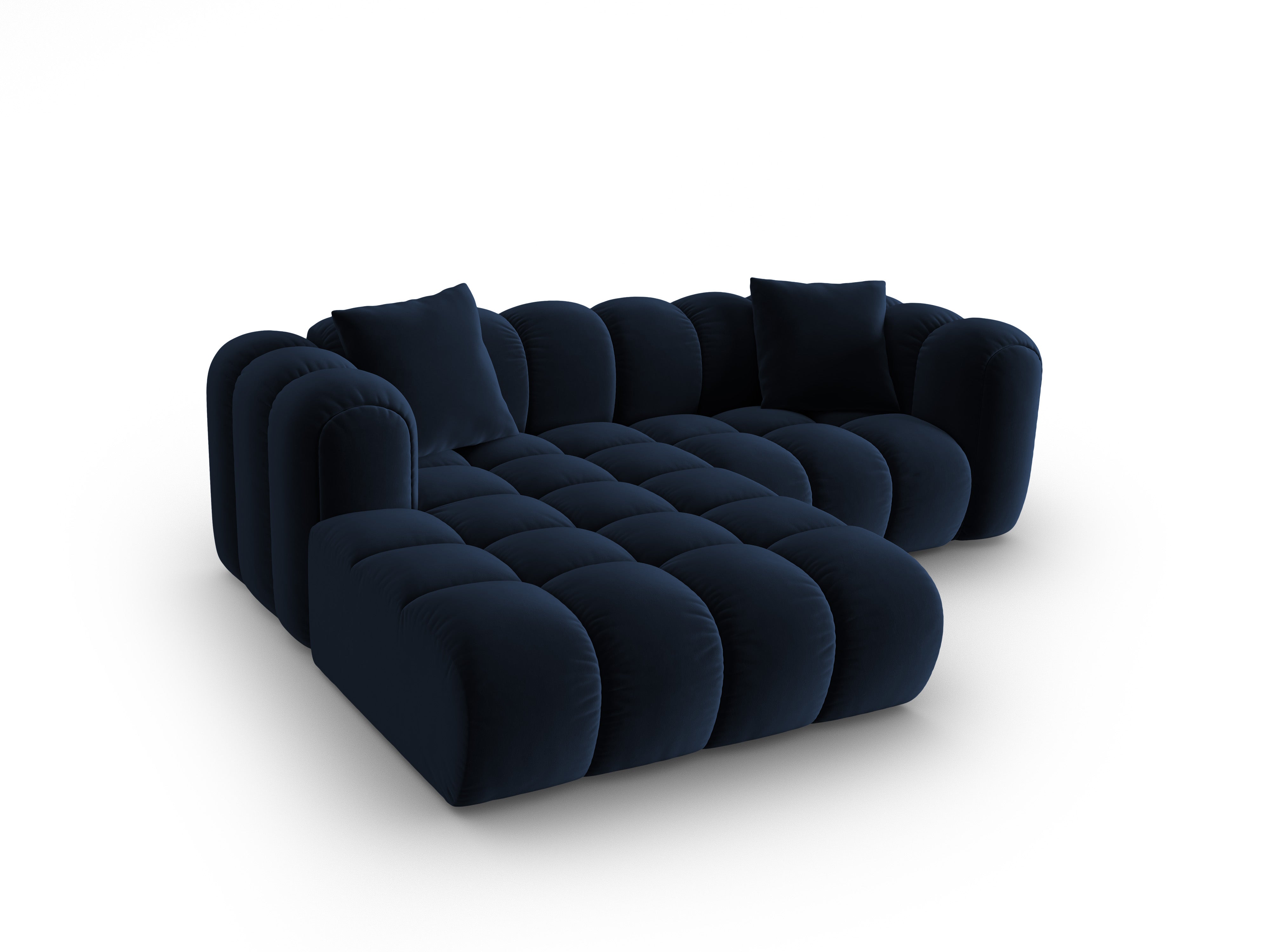 Left-facing 3-seater velvet corner sofa ASTRO royal blue