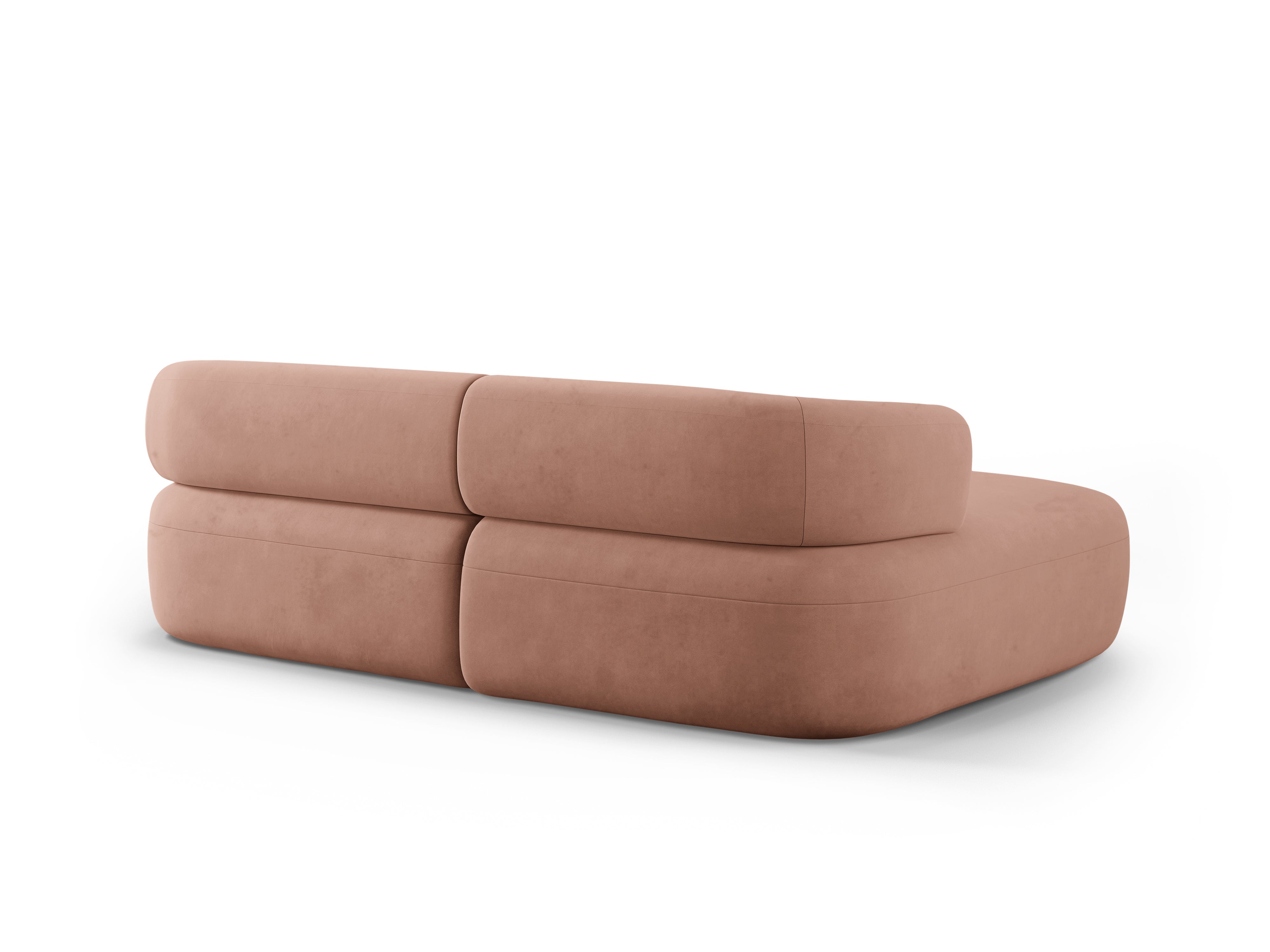 Samt-Ecksofa für 2 Personen, links ALDRIN, rosa