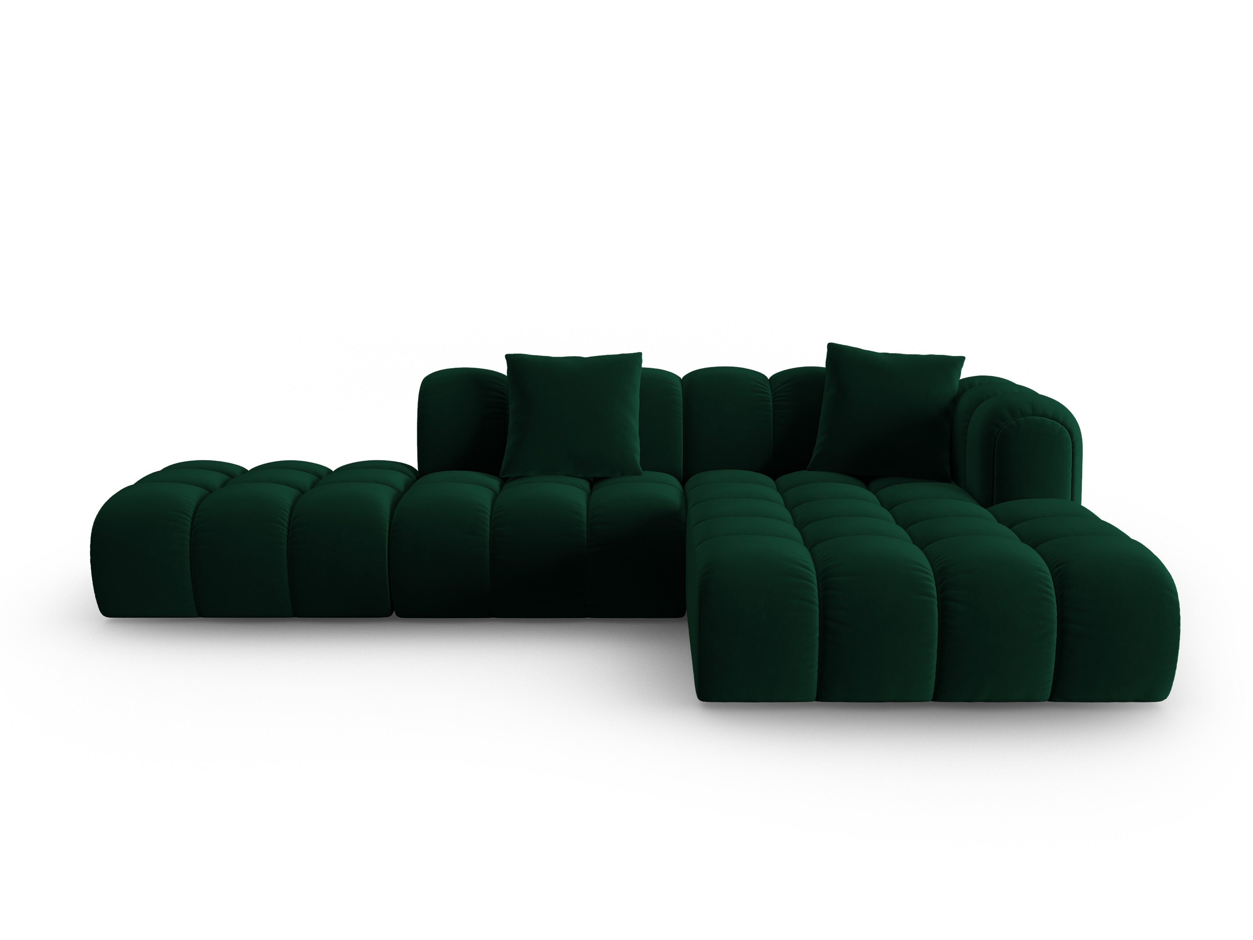 Velvet Corner Sofa Open Right ASTRO Bottle Green