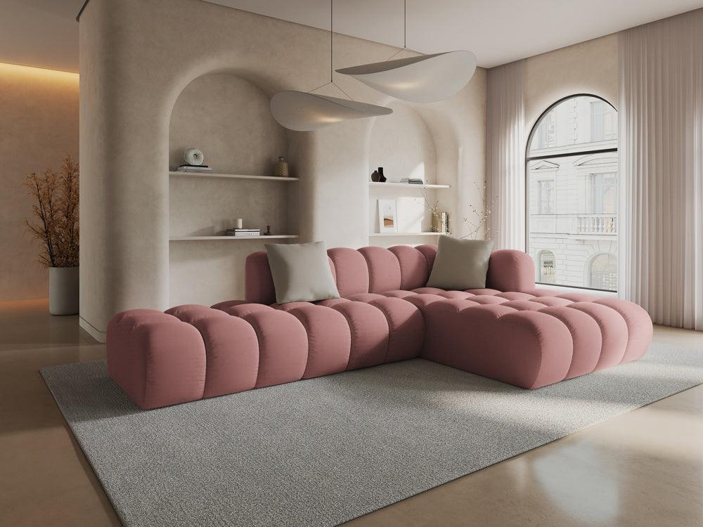 Narożnik aksamitny 5-osobowy prawostronny HALLEY różowy Windsor & Co    Eye on Design