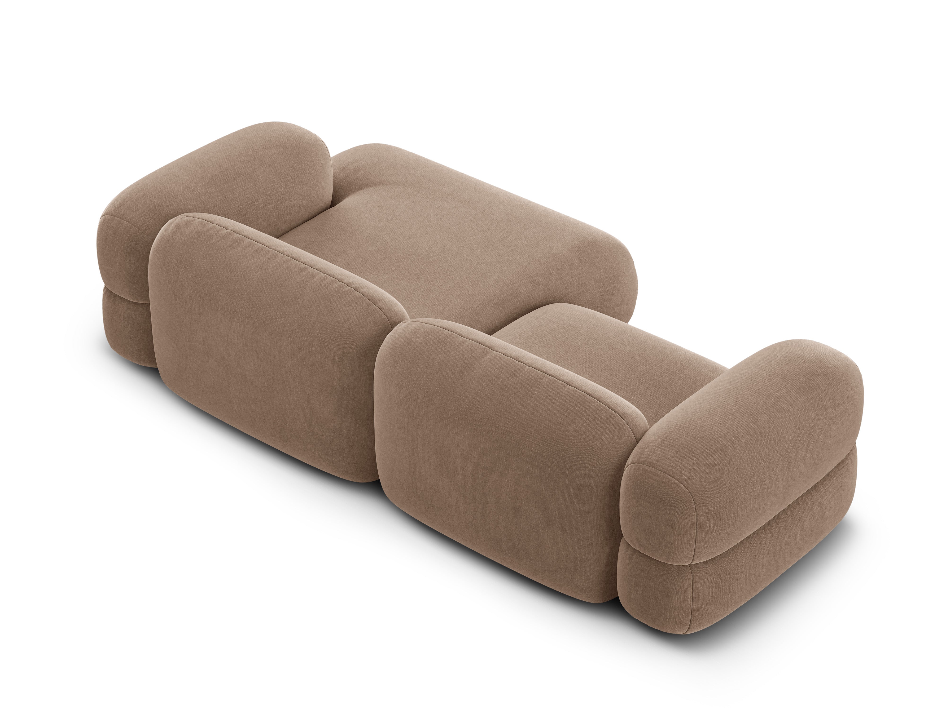 Samt-Ecksofa rechts ROGER dunkelbeige