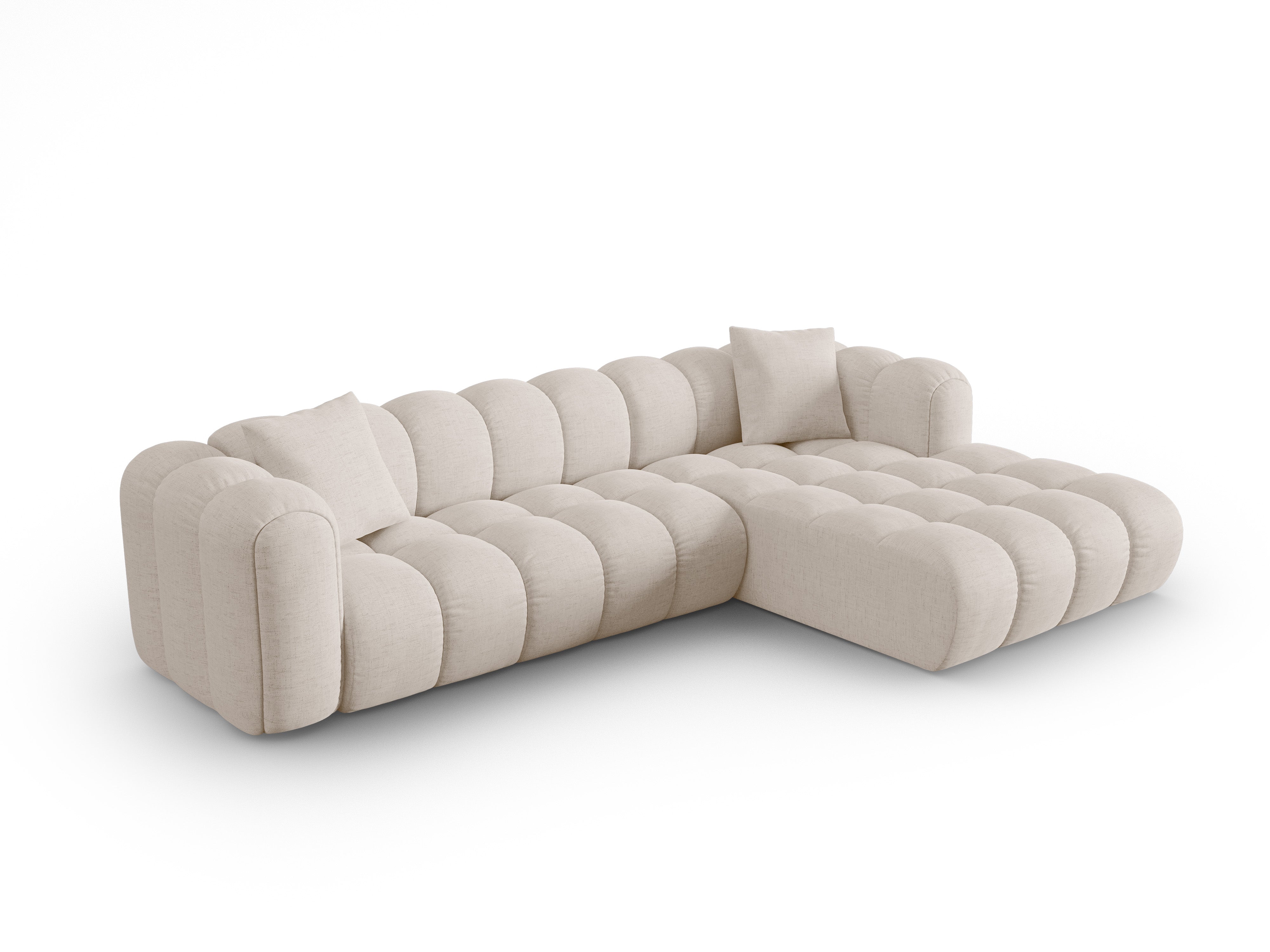 4-seater right-facing corner sofa ASTRO beige chenille