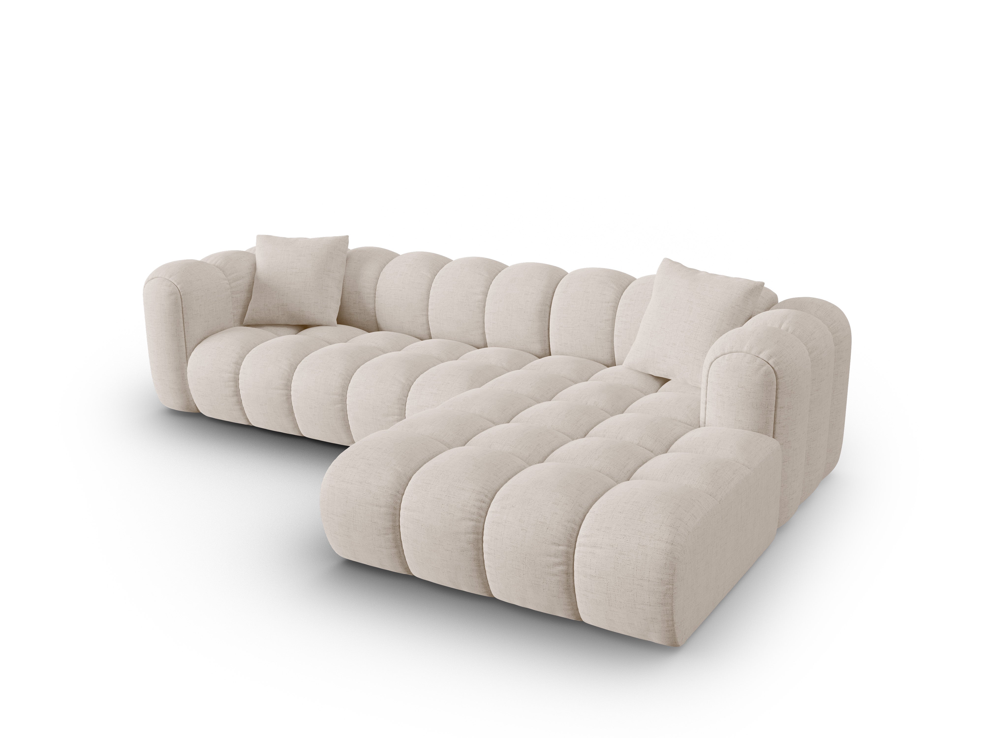 4-sitziger rechter Ecksofa ASTRO beige Chenille