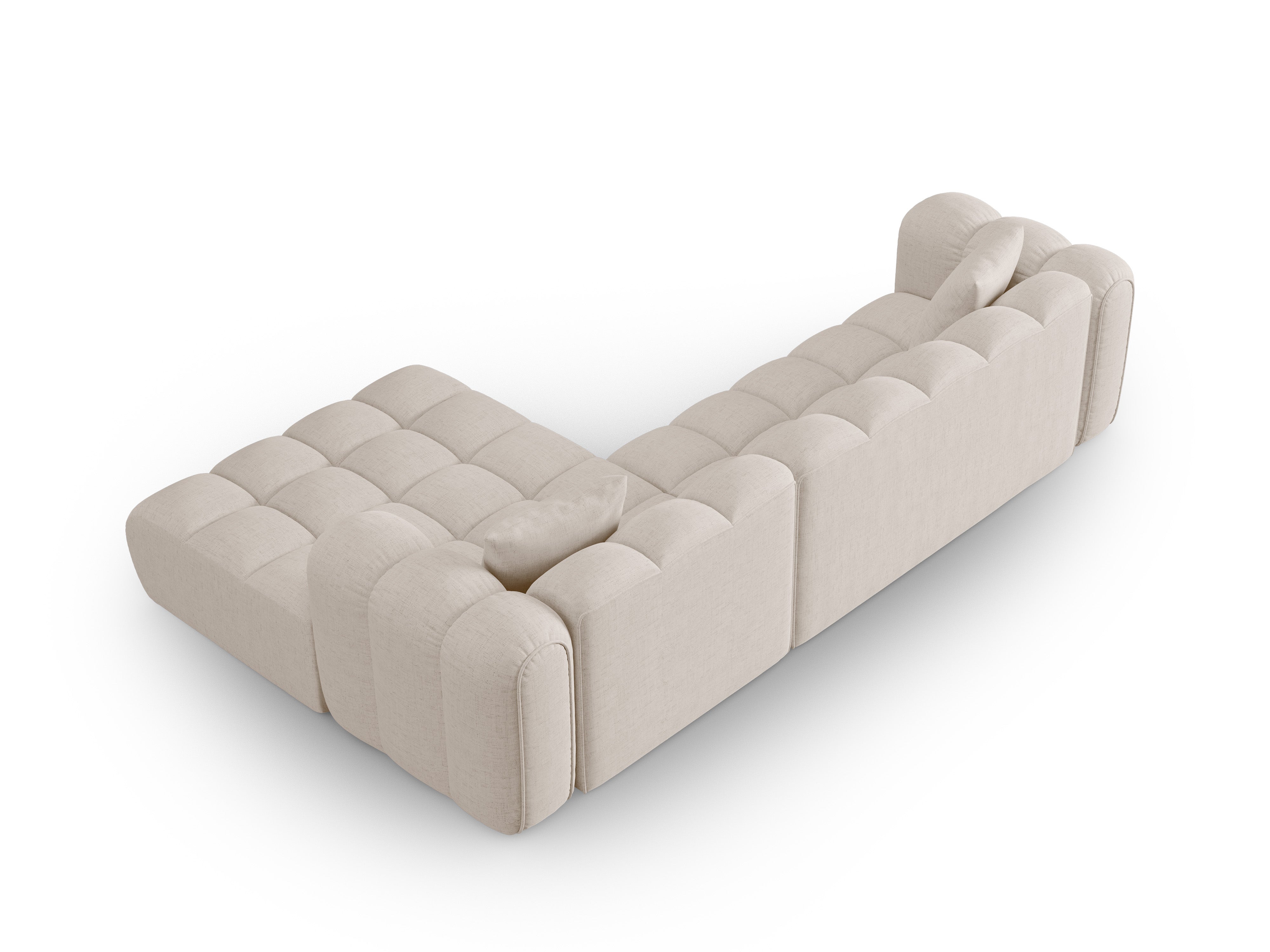 4-sitziger rechter Ecksofa ASTRO beige Chenille