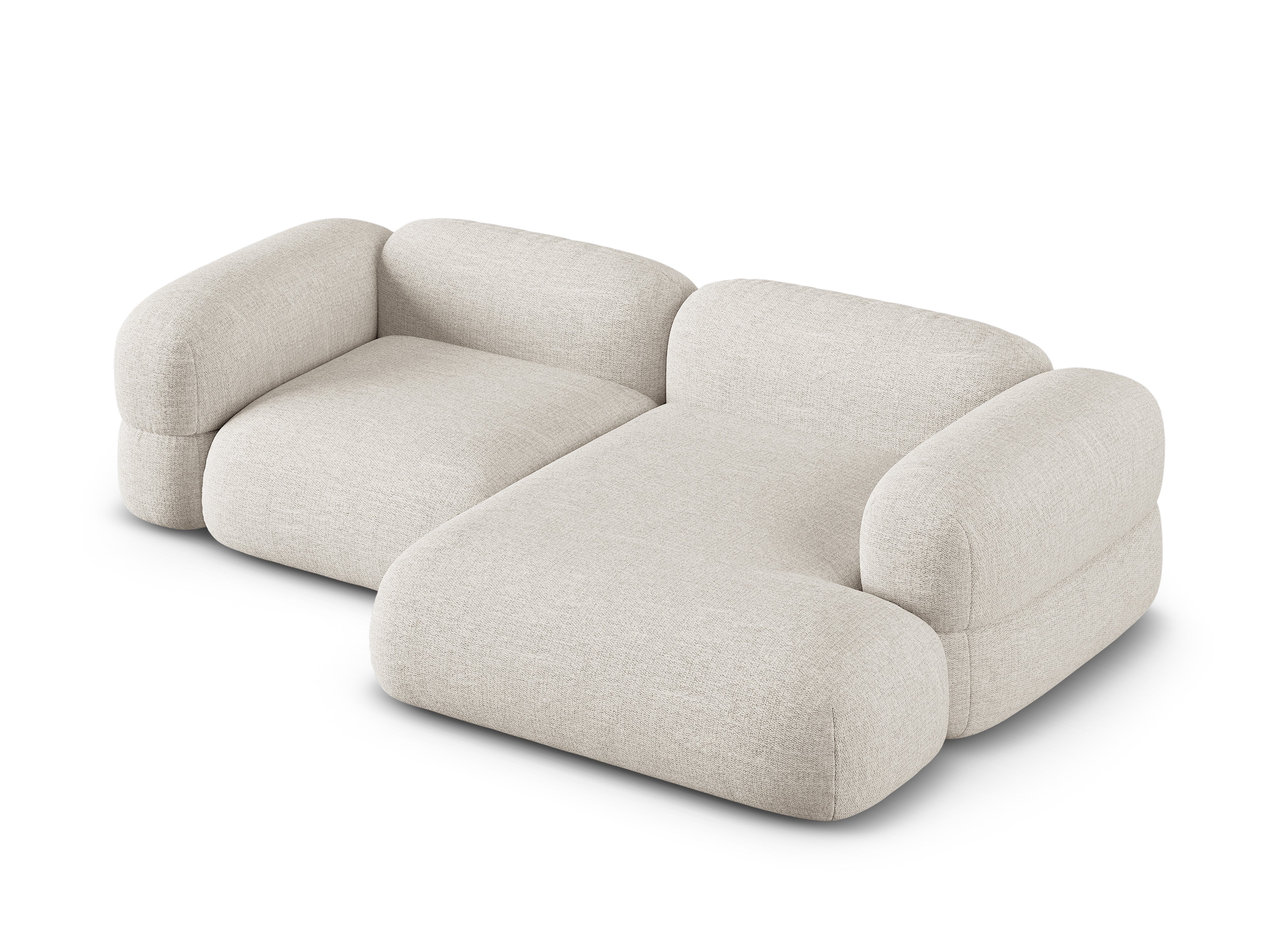 Rechtsseitige Eckcouch ROGER beige Chenille