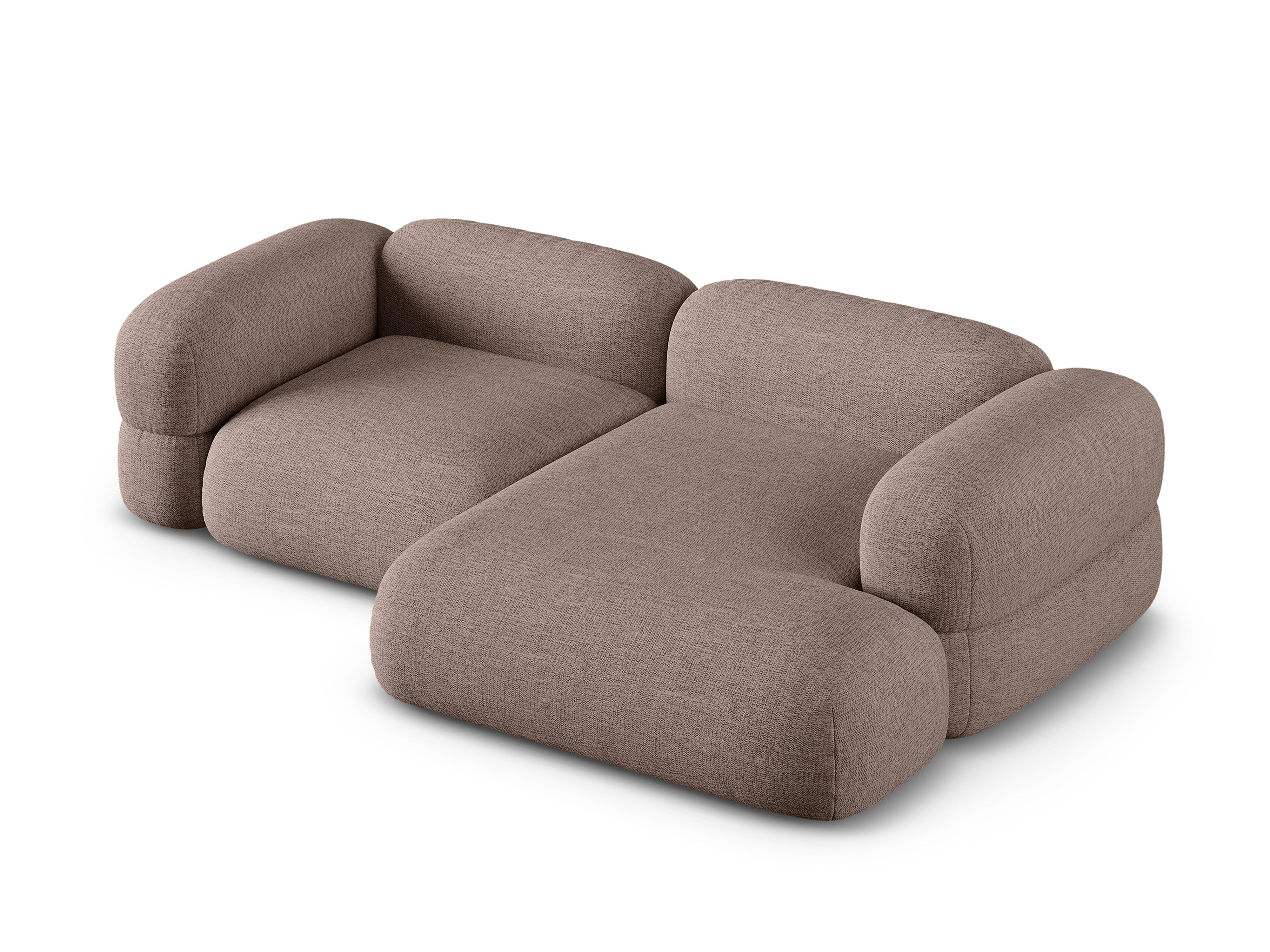 Right-sided corner sofa ROGER cappuccino chenille