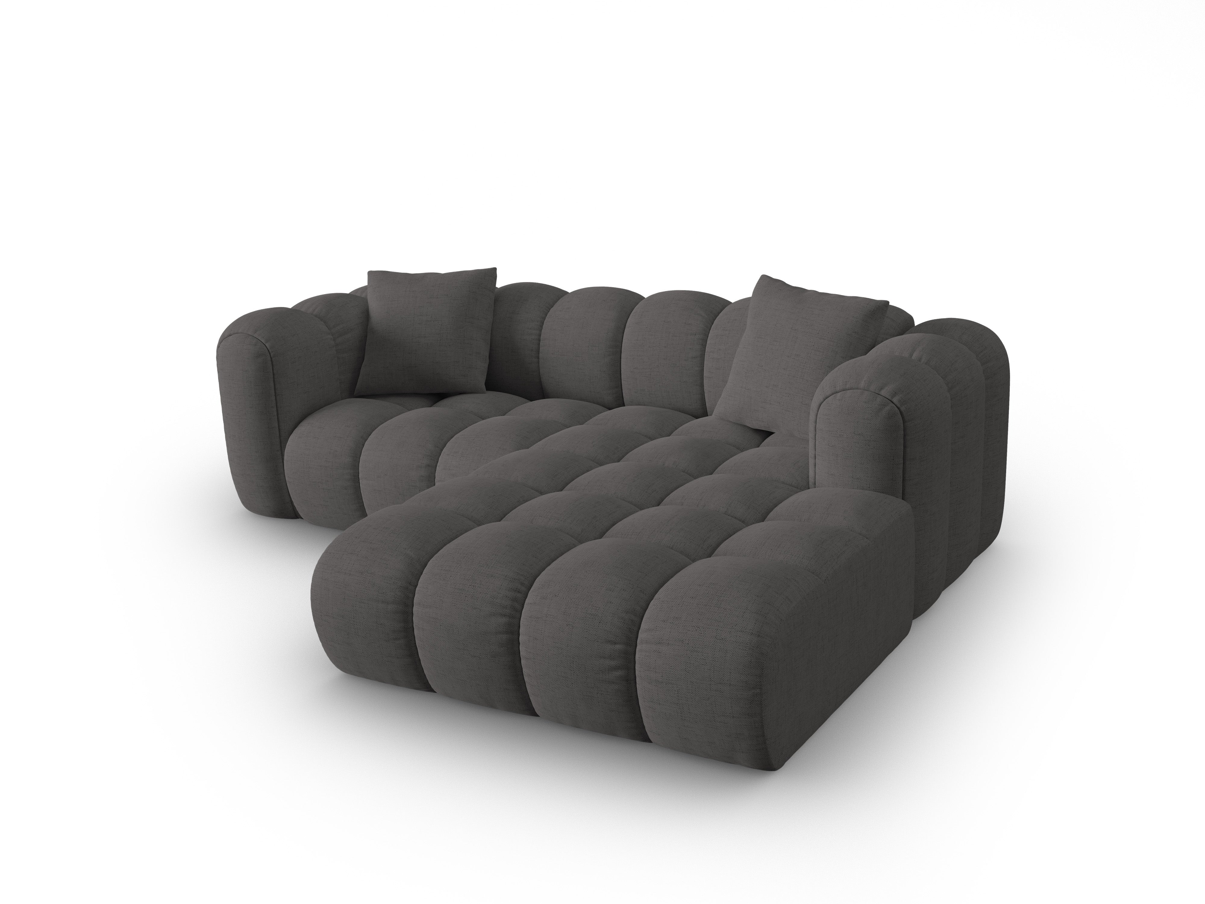 3-sitziger rechter Ecksofa ASTRO graues Chenille