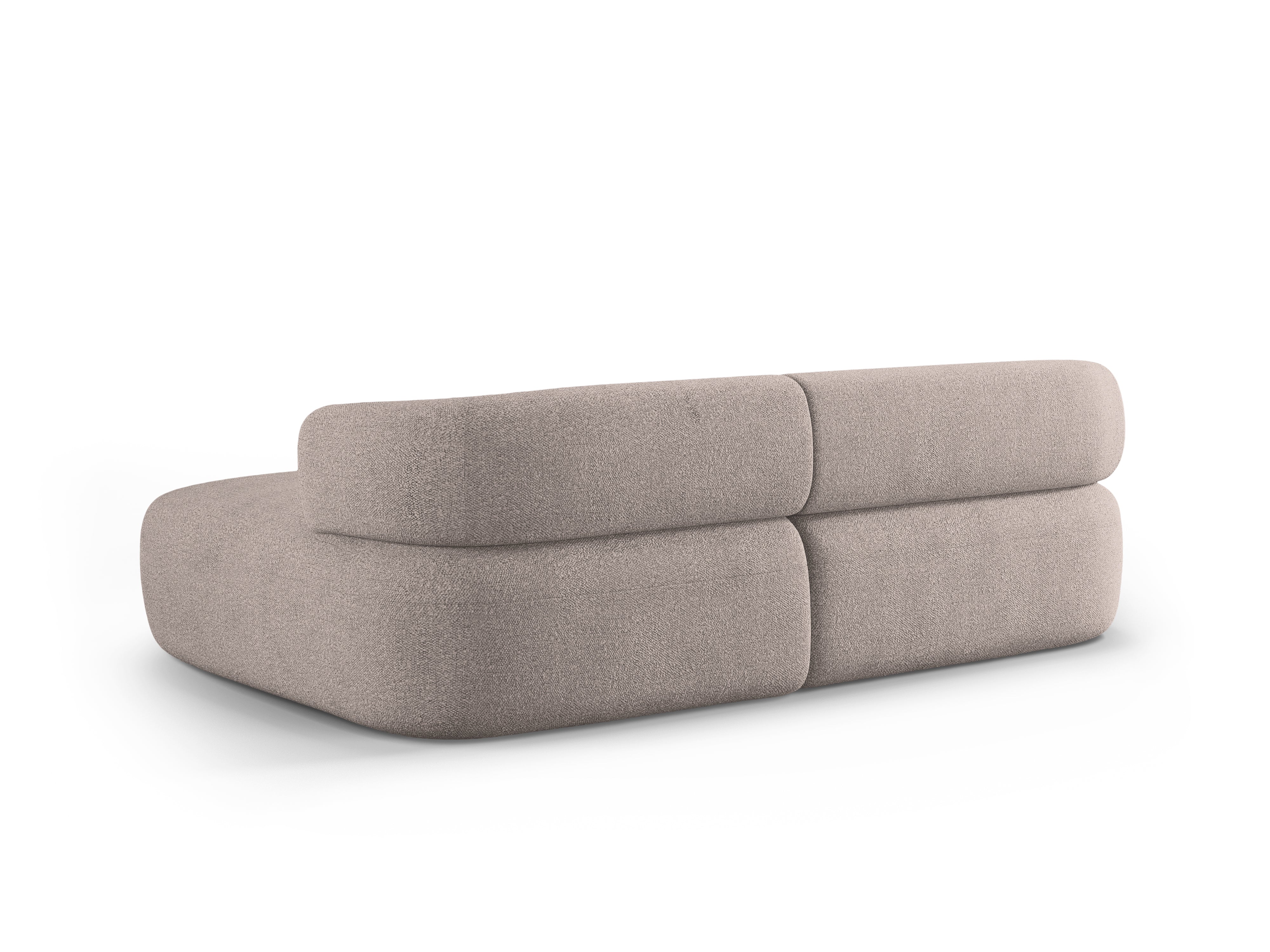 Zweisitzer-Ecksofa rechts ALDRIN in hellbraunem Boucle