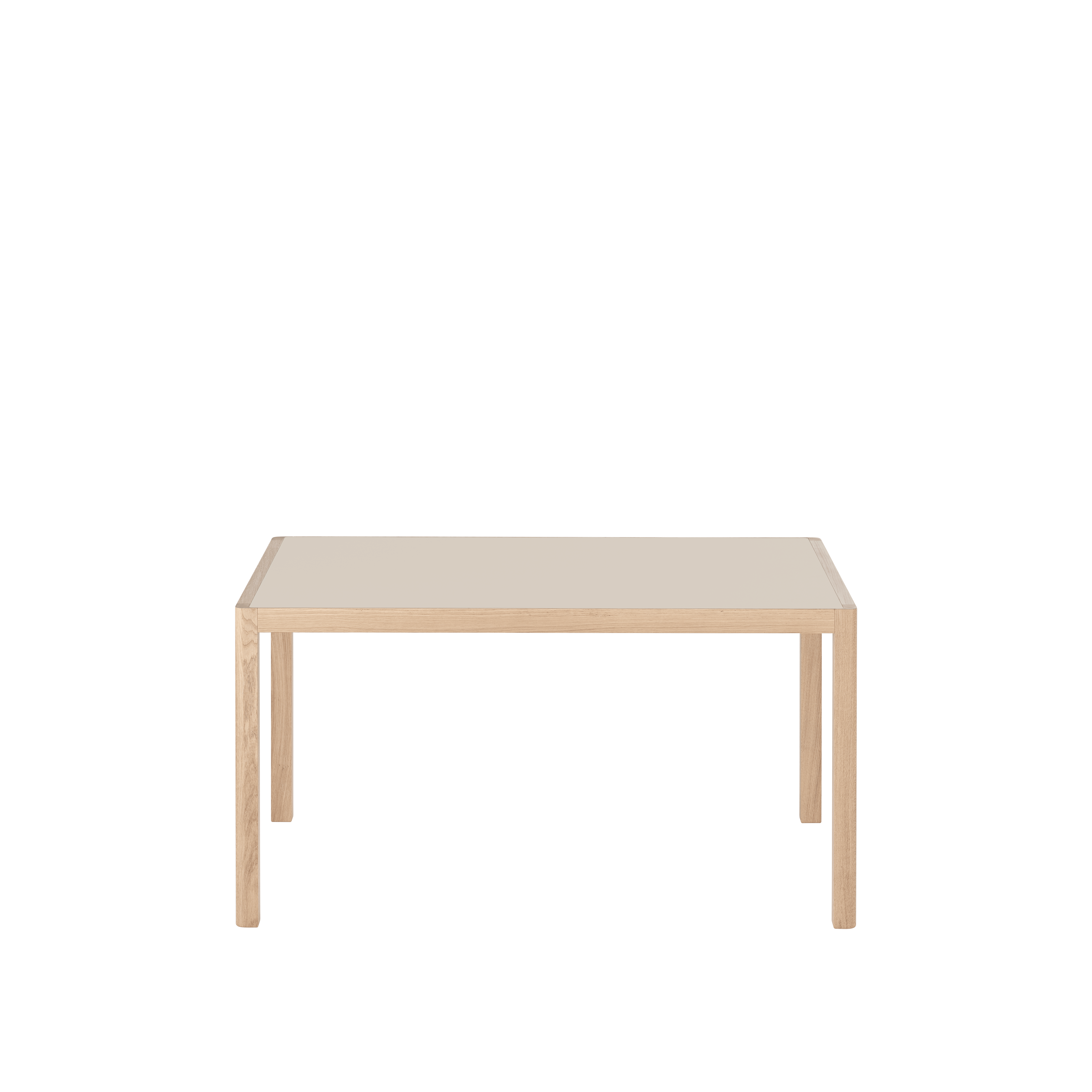 WORKSHOP table with gray linoleum and oak base