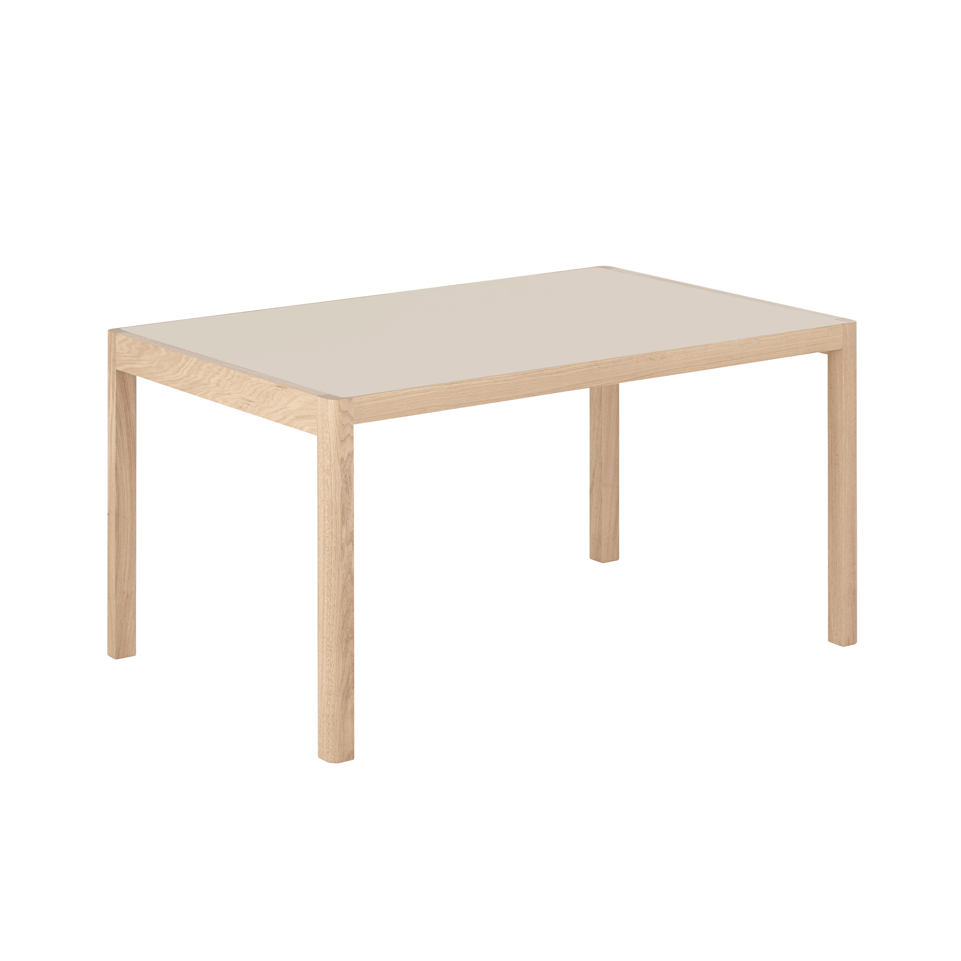 WORKSHOP table with gray linoleum and oak base