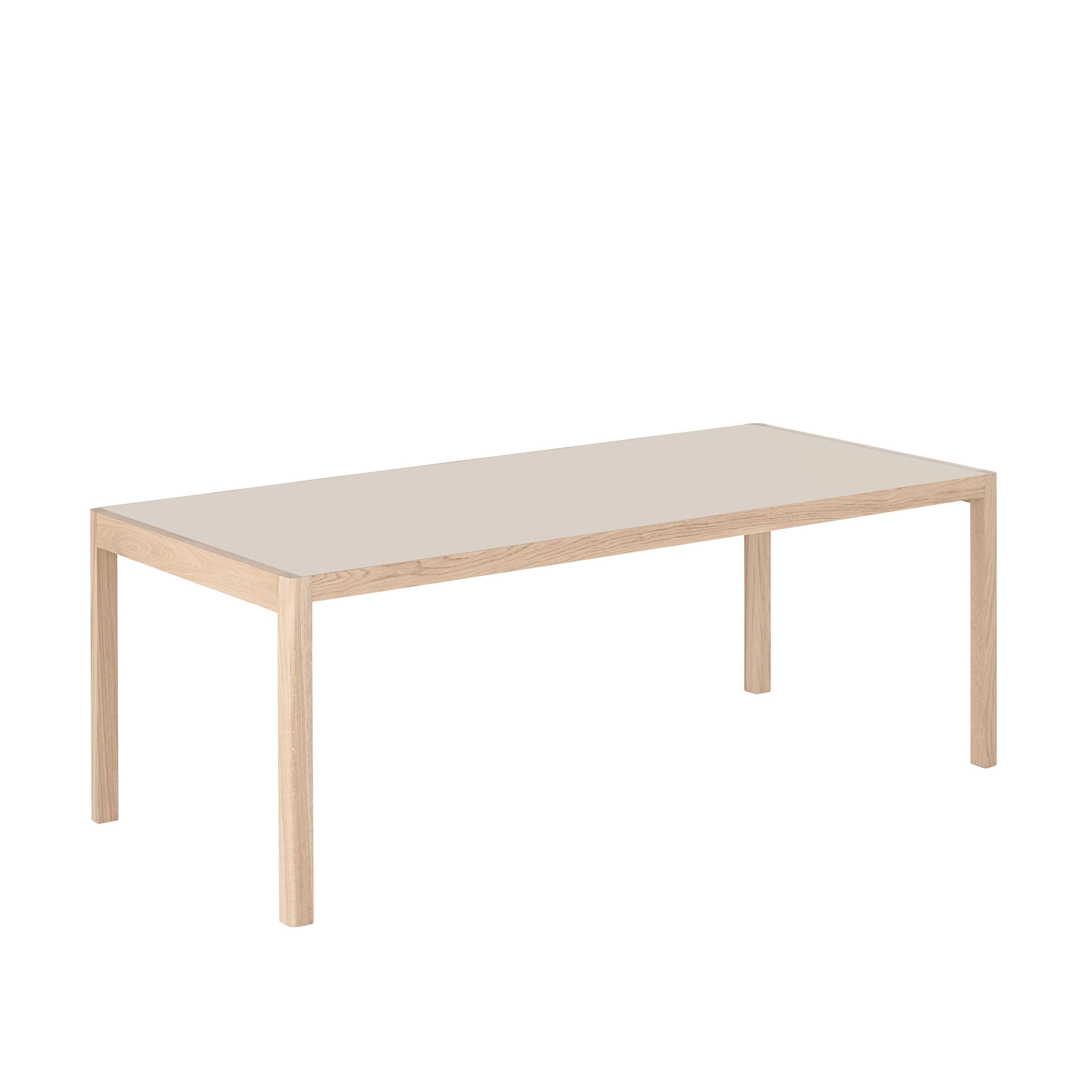 WORKSHOP table with gray linoleum and oak base