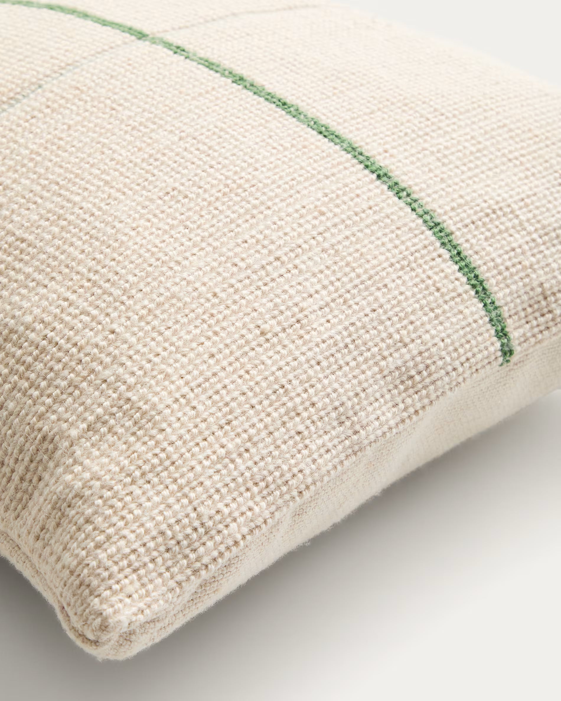 Kissenbezug ATIMA beige mit grün