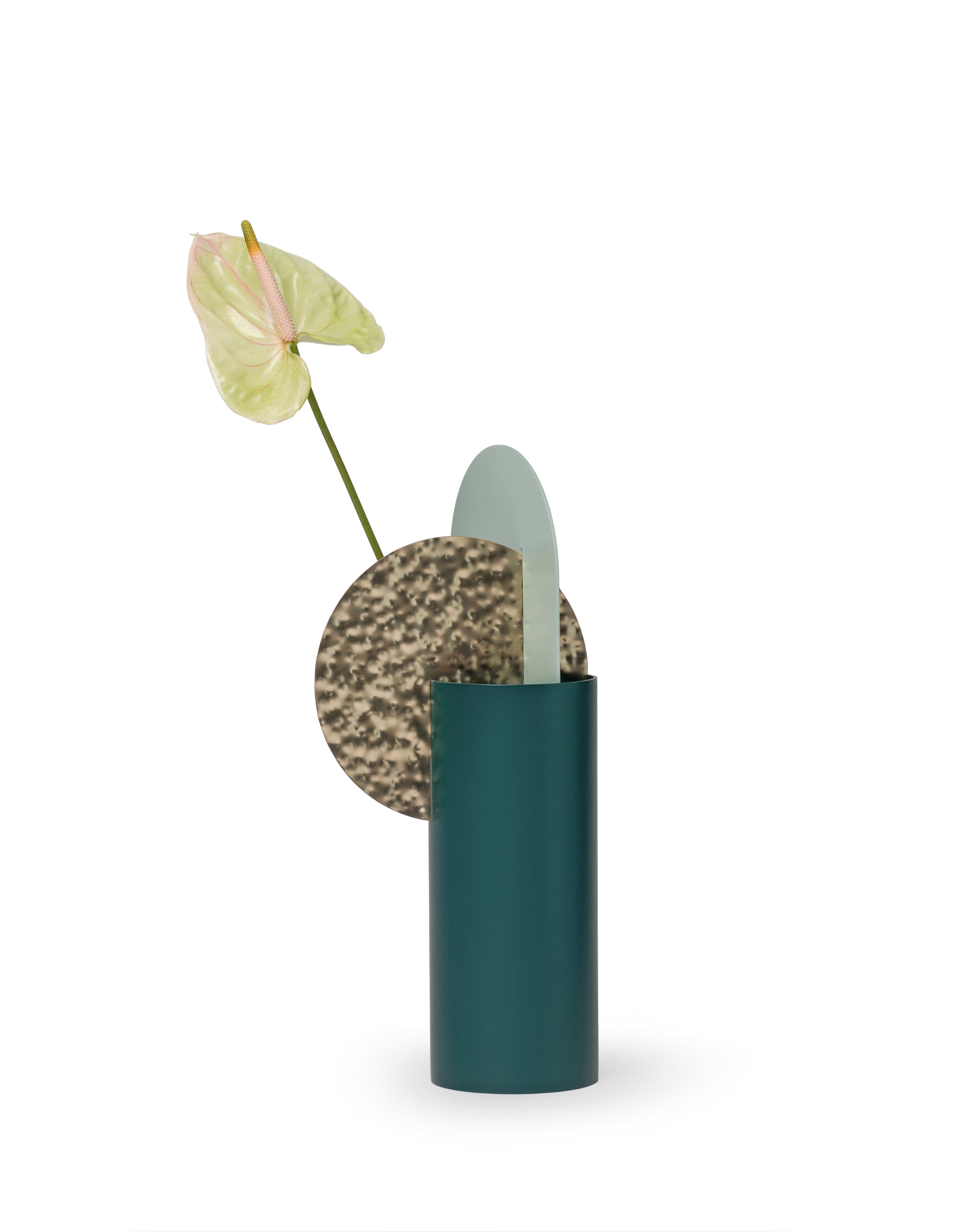 YERMILOV Vase - NUMBERED EDITION green with brass