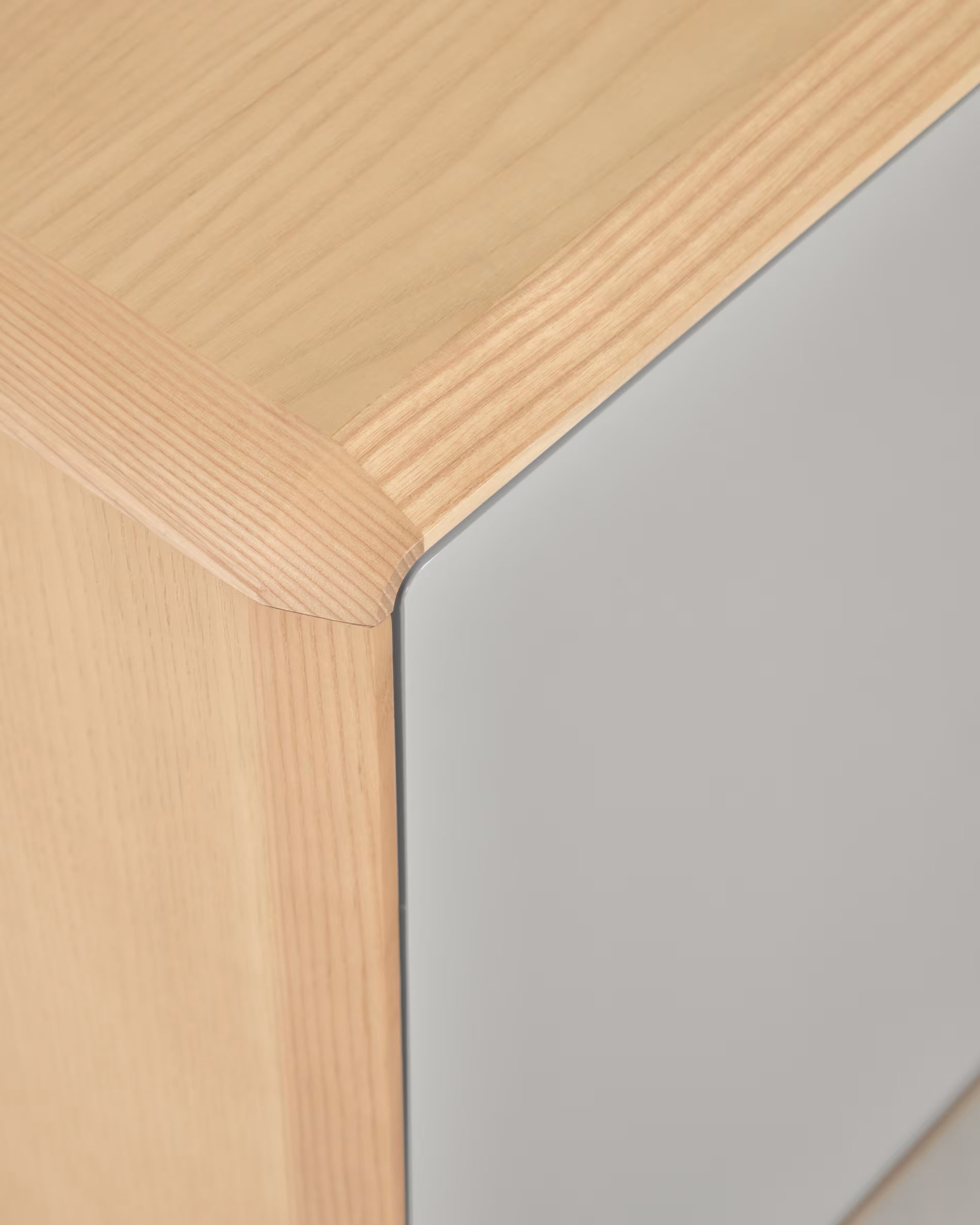 RTV-Sideboard ANIELLE hellgrau mit Holz