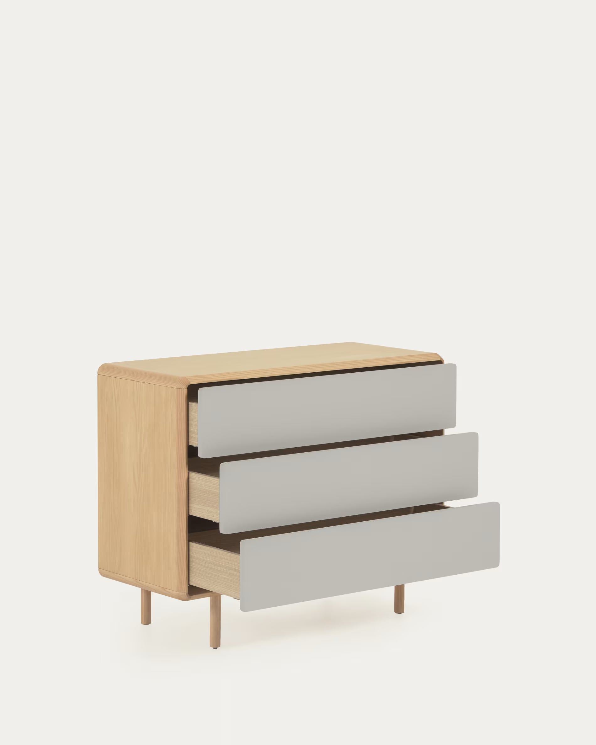ANIELLE Light Gray Drawer Chest with Wood