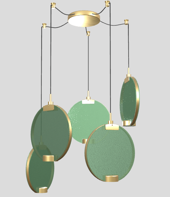 Pendelleuchte HORO S5 gebürstetes Messing