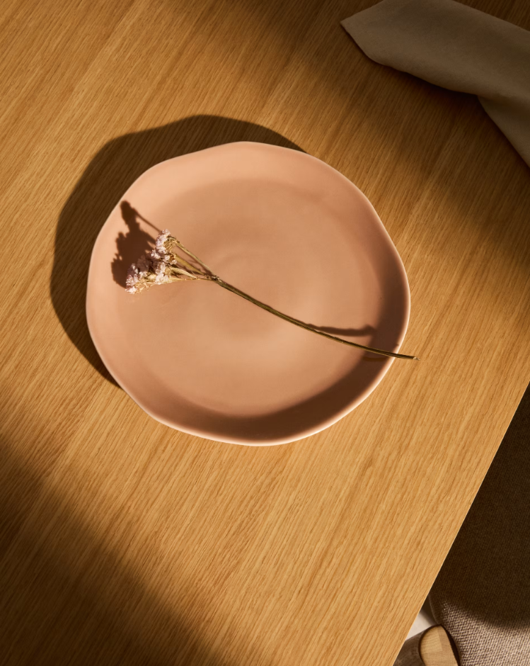 TIRAYA Plate Pink Ceramic