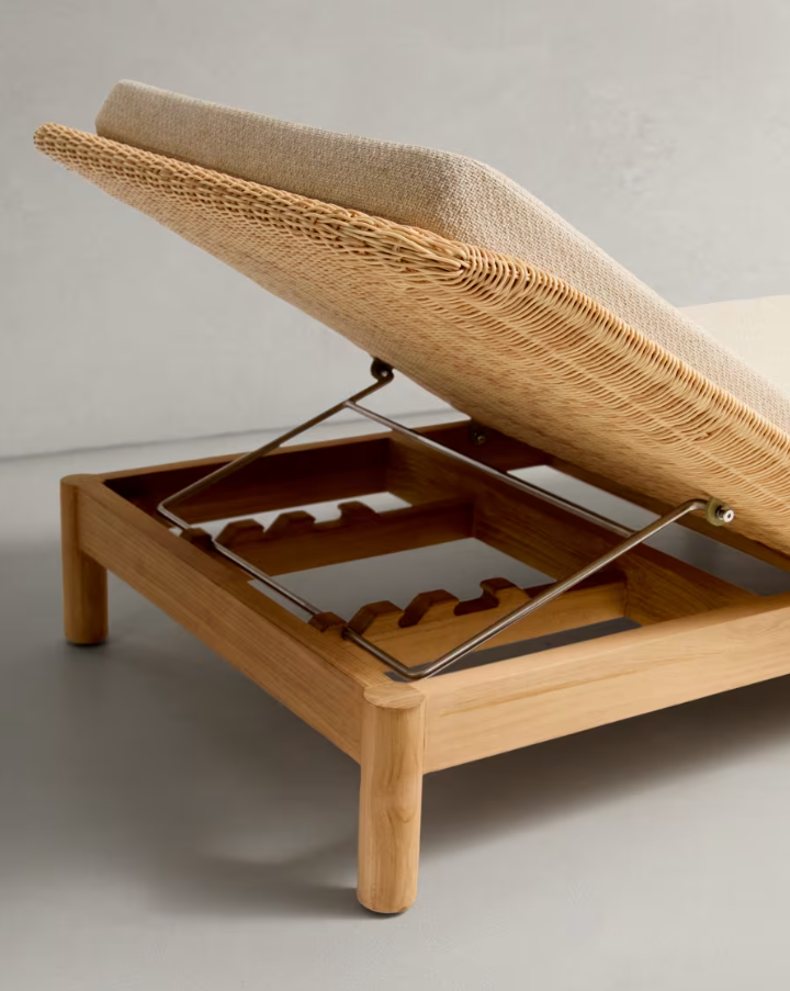 Liegestuhl GALEA Teakholz und Rattan