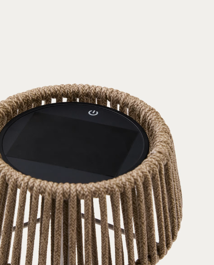 Portable lamp aldet brown-gray rope