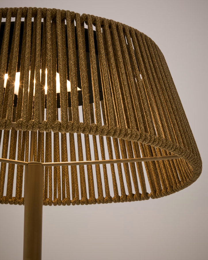 Outdoor lamp aldet brown-gray rope