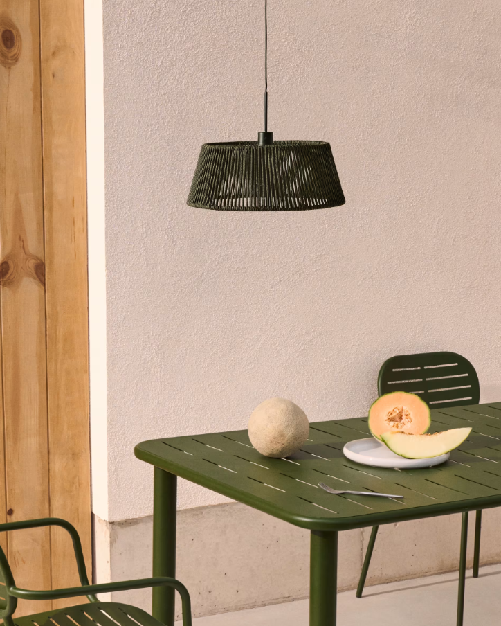 Aldet green rope lampshade