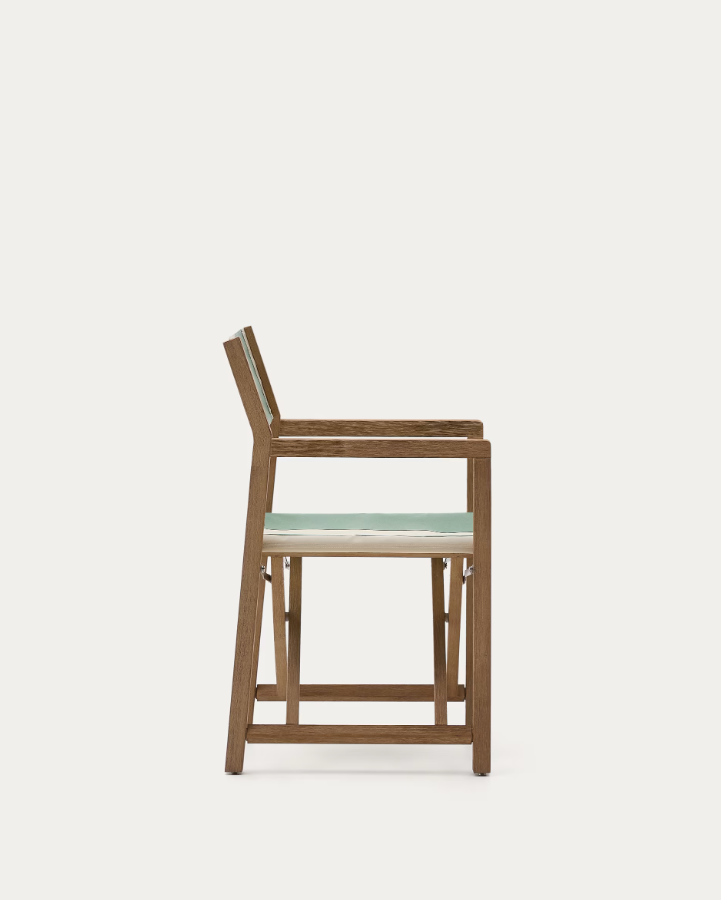 Vilara green and beige external chair with an acacia base