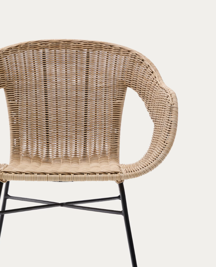 ELTIERA Outdoor Chair Synthetic Rattan with Steel Base