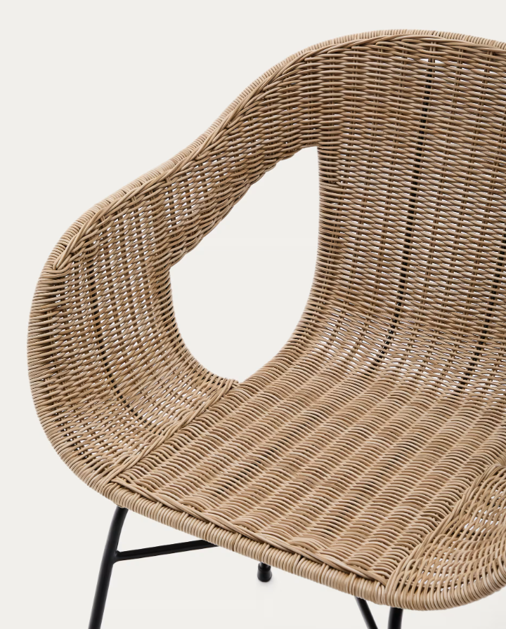 ELTIERA Outdoor Chair Synthetic Rattan with Steel Base