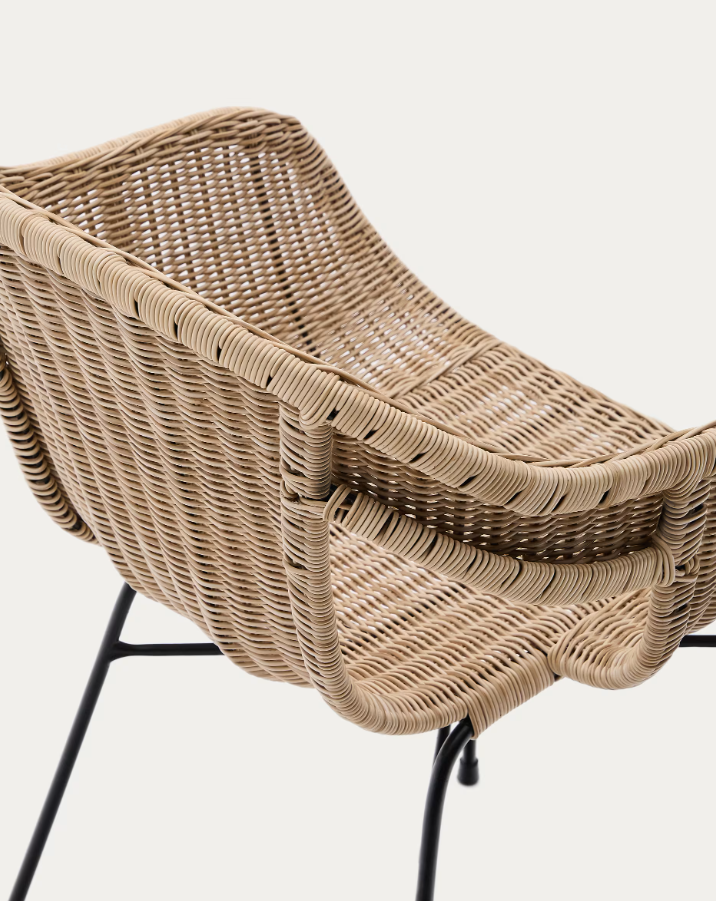 ELTIERA Outdoor Chair Synthetic Rattan with Steel Base