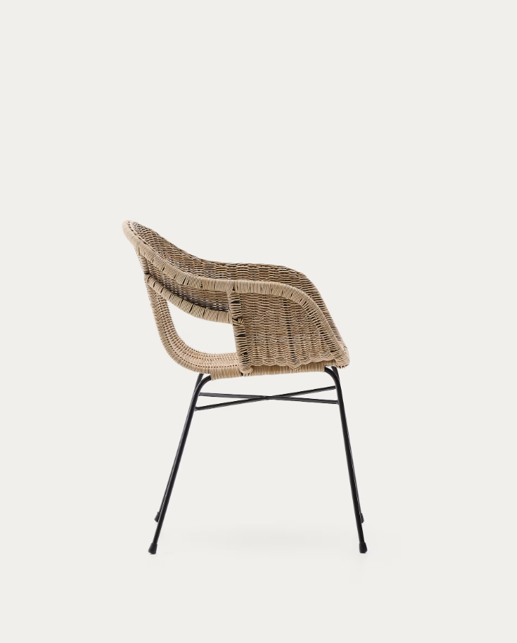 ELTIERA Outdoor Chair Synthetic Rattan with Steel Base