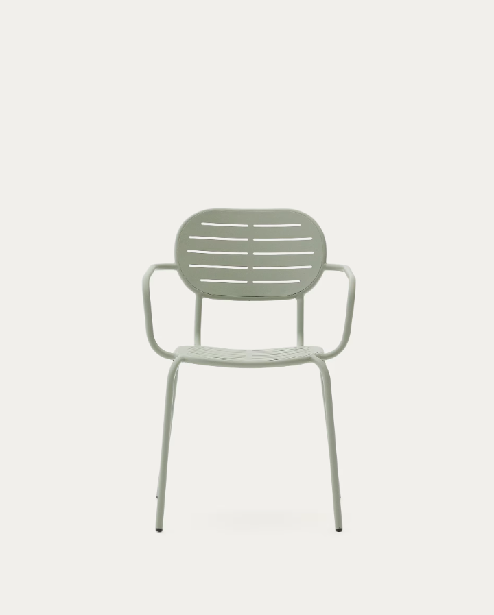 Garden chair with armrests Brai Olive Steel