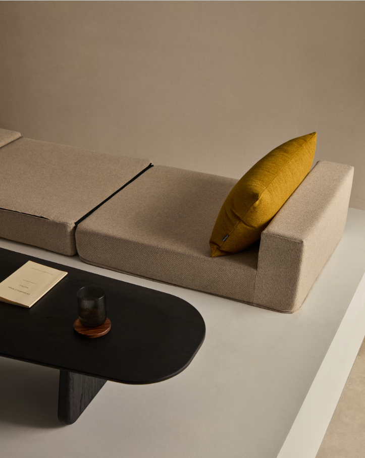 Folded pouf beige art