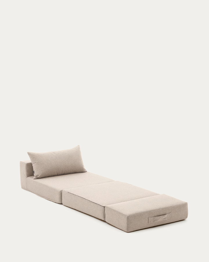 Folded pouf beige art