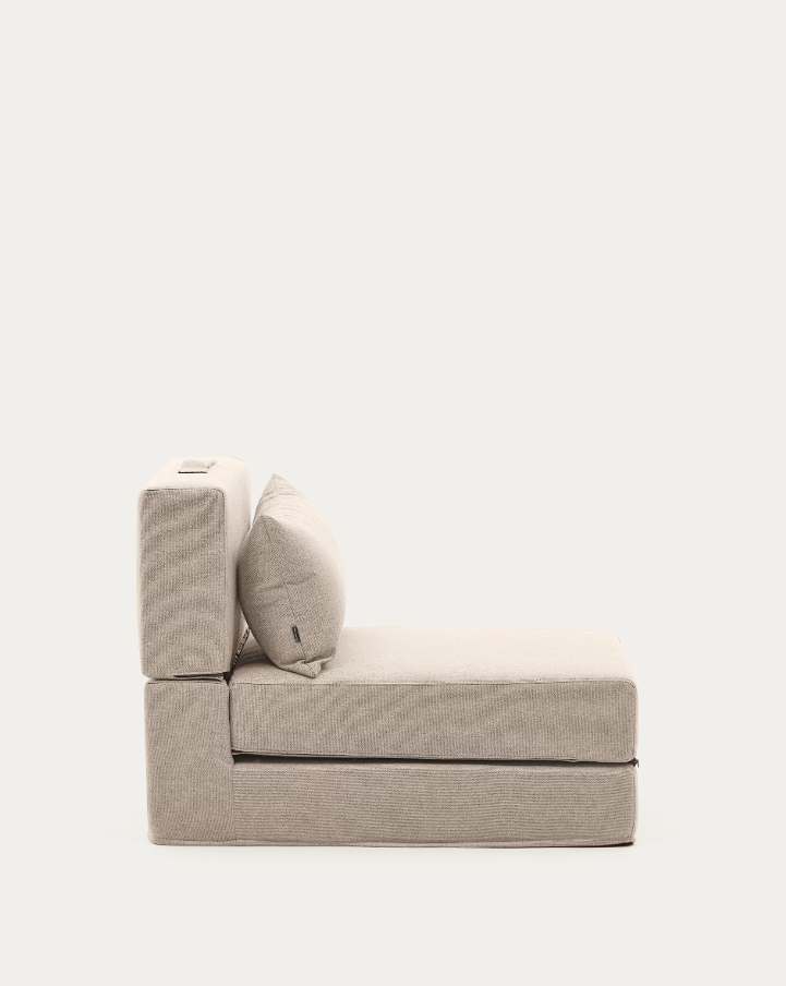 Folded pouf beige art