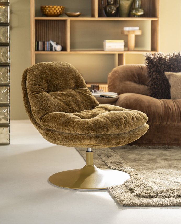 TROMBA Green Swivel Armchair