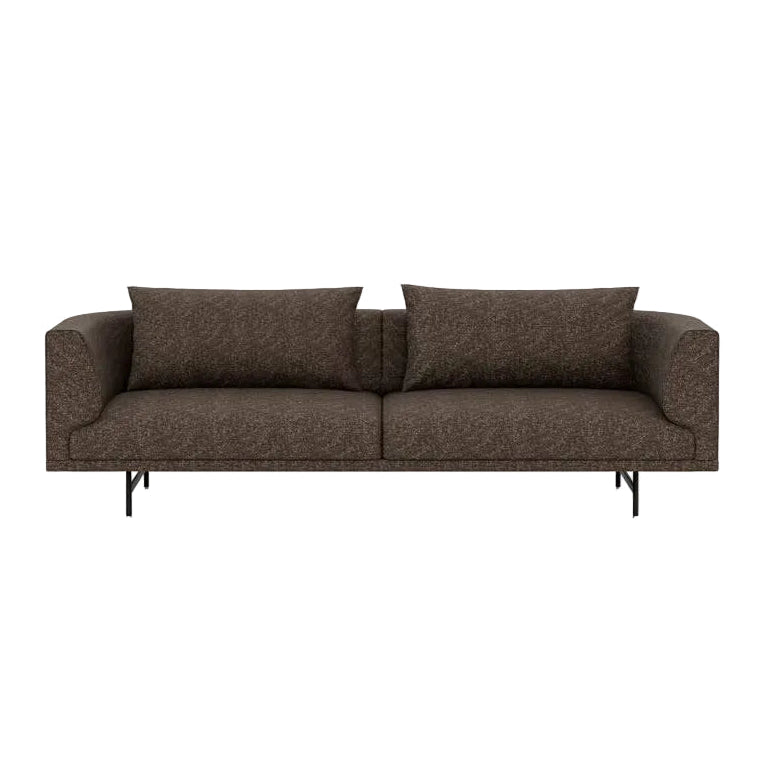 Sofa 3-sitzig CHIMNEY braun Boucle mit schwarzem Gestell