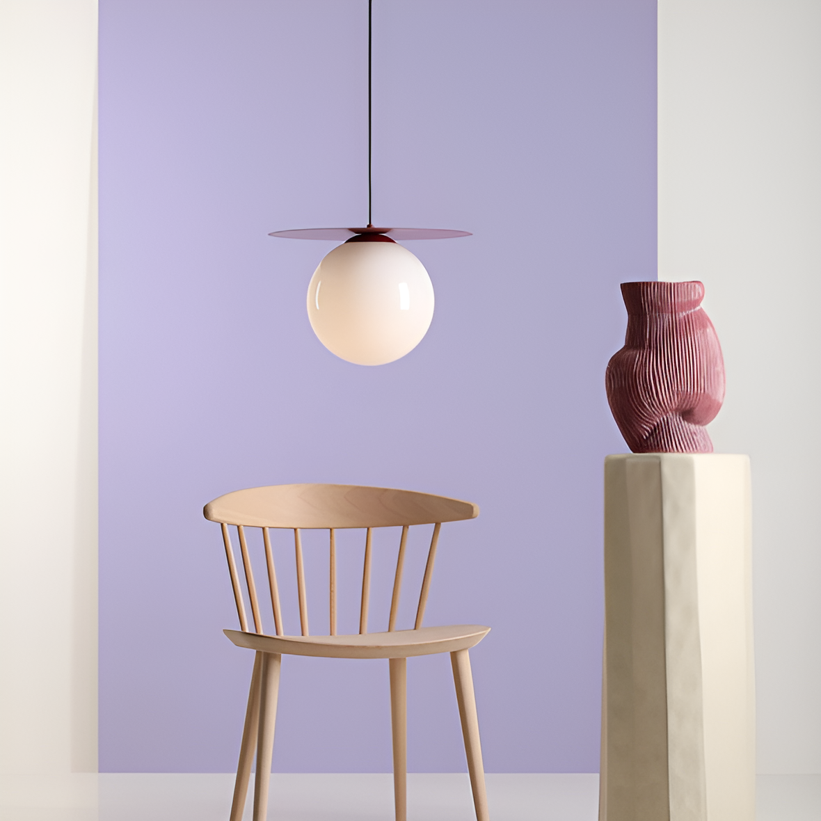 Hanging lamp burgundy loop