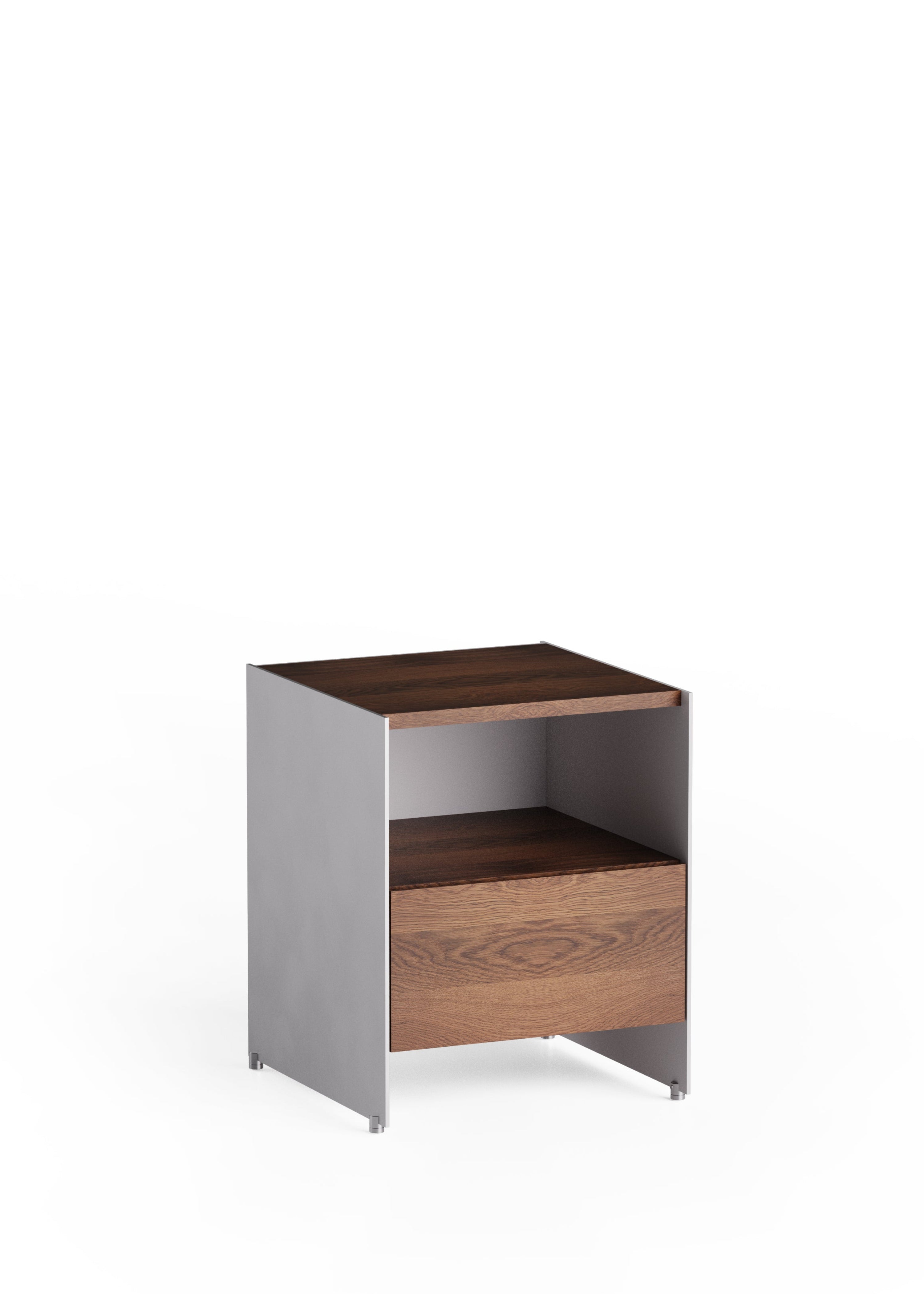 ALOOX 40 Cabinet in Dark Oak Wood with Aluminum Finish