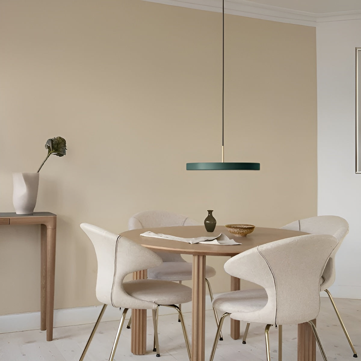 ASTERIA PLUS pendant lamp dark green with gold accent