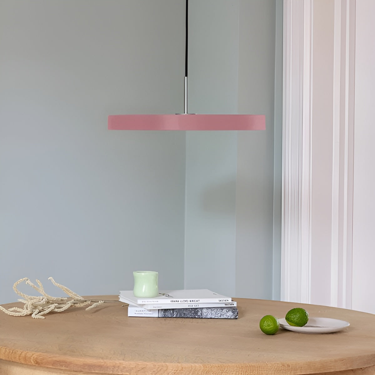 ASTERIA PLUS pendant lamp in light pink with silver insert
