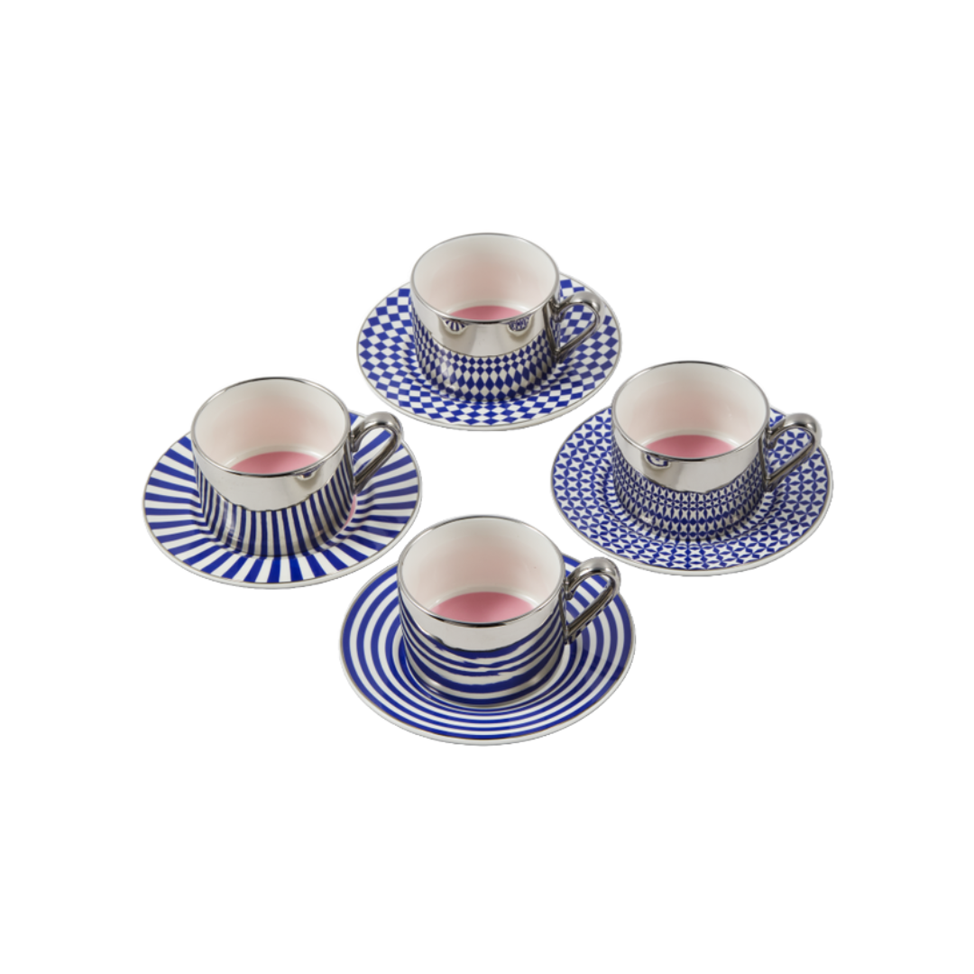 Kaffeetassen-Set AUNTY COFFEE CUPS dunkelblau