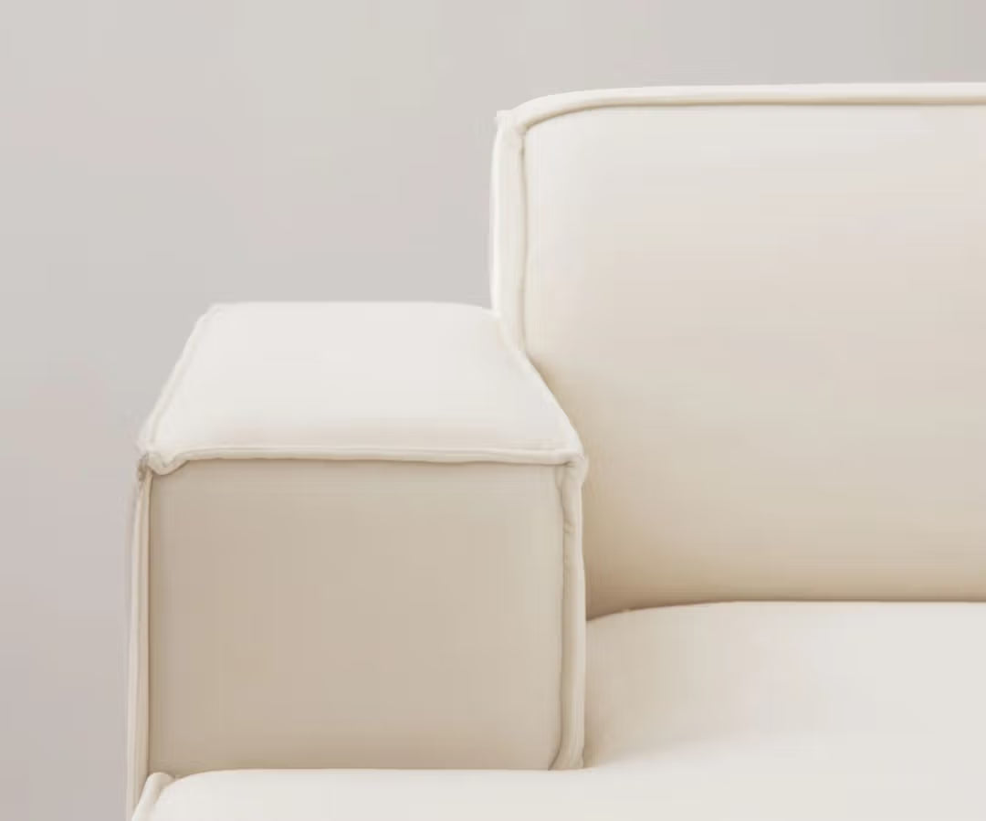 Samt-Ecksofa links 3-sitzig JODIE in Ziegelrot