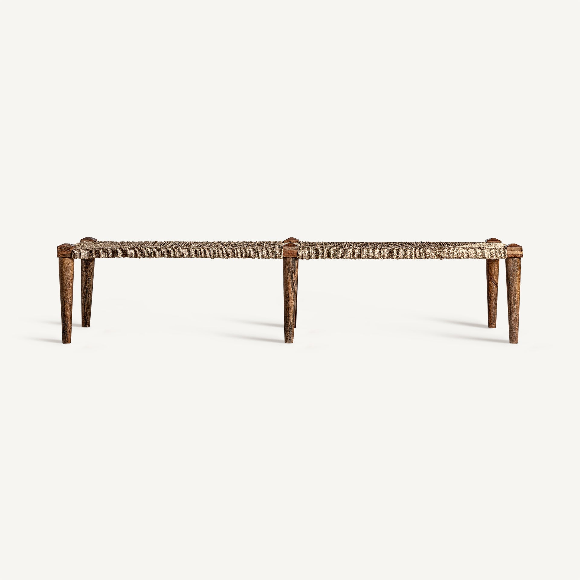Double Bench TASSAROLO Mango Wood with Jute Seat