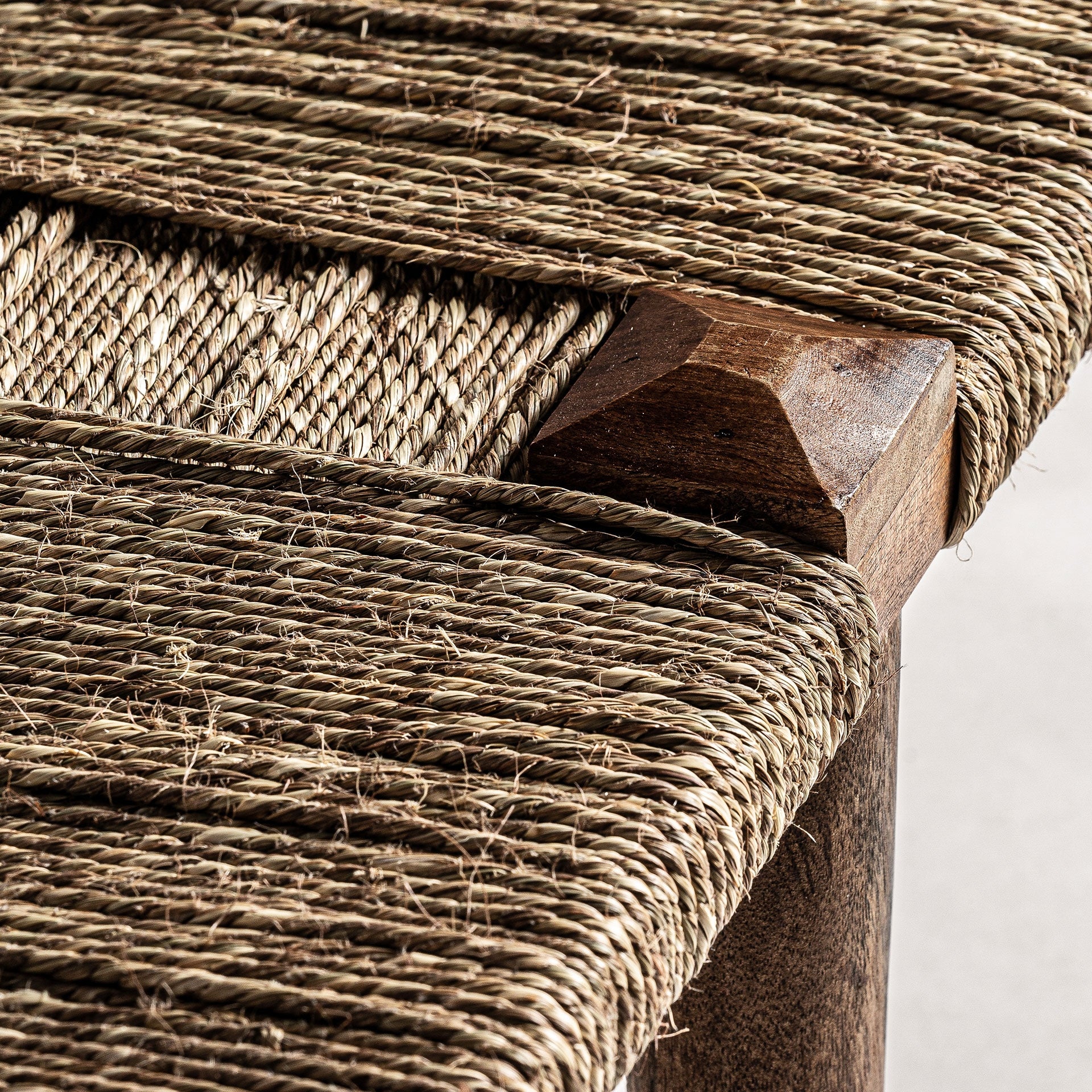 Double Bench TASSAROLO Mango Wood with Jute Seat