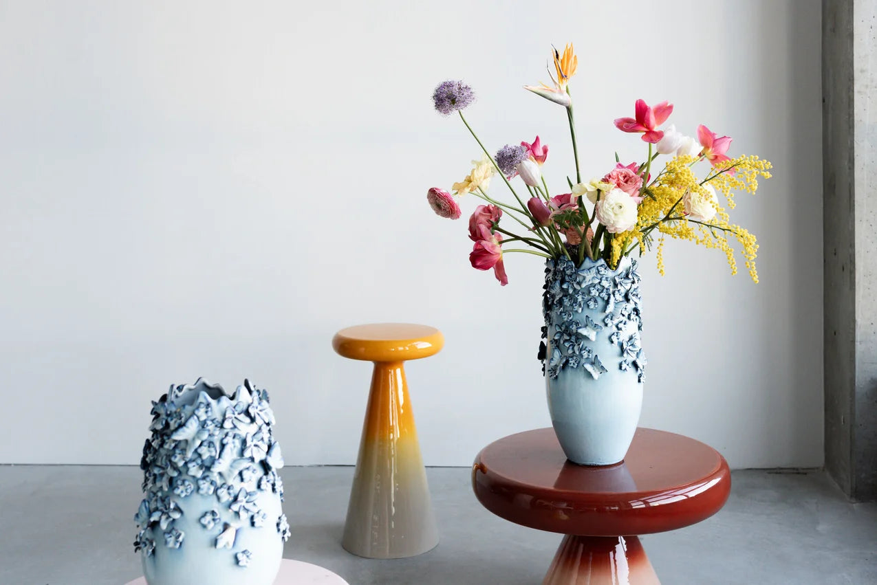 RICI Beistelltisch gelb mit beige