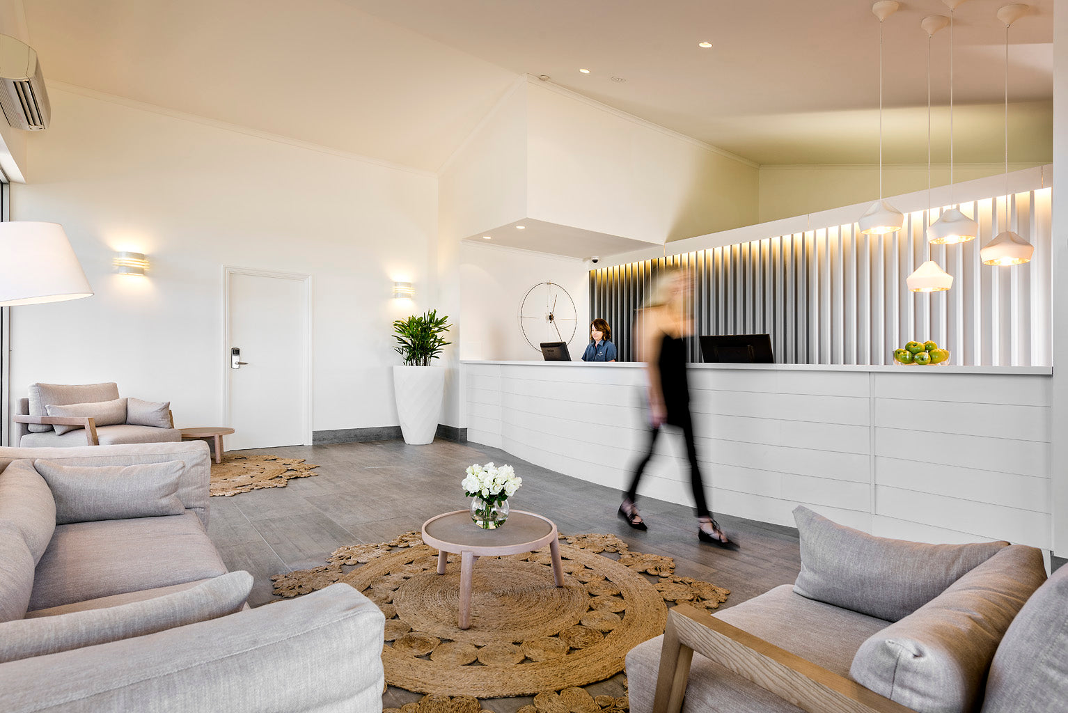 BILBAO wall clock walnut wood with black and chrome