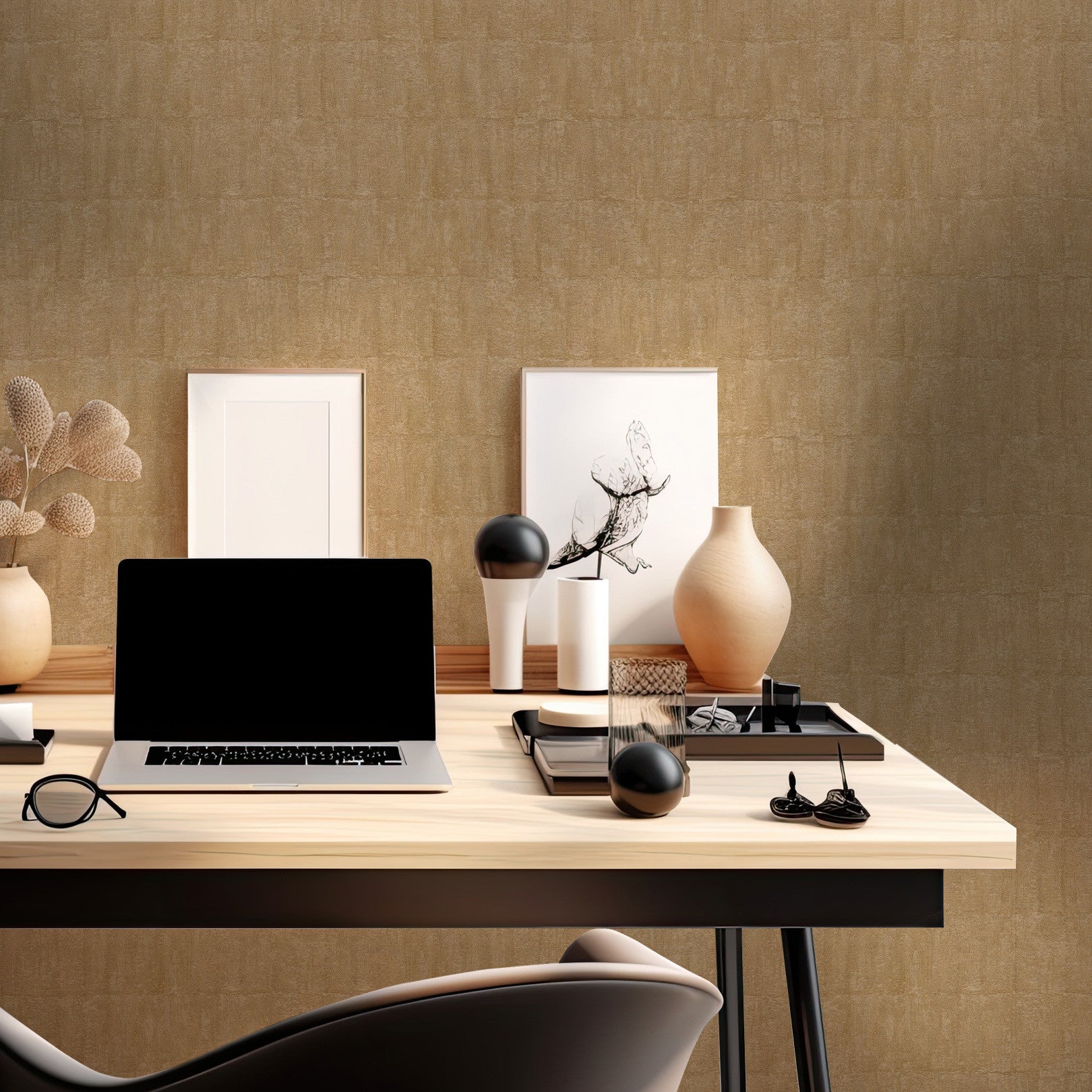 Strukturtapete, die Ton imitiert BIZEN - MORDORE braun