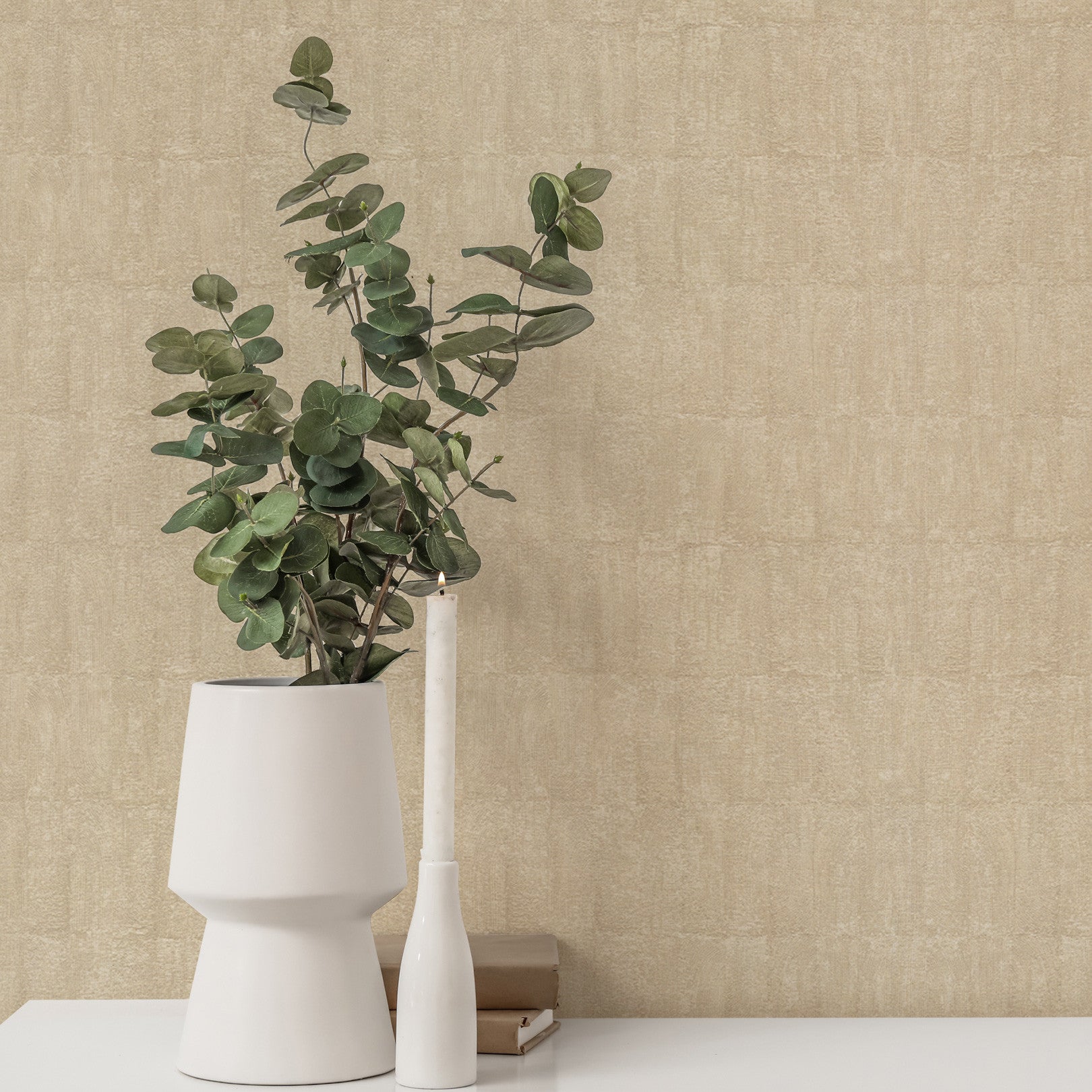 BIZEN Structural Wallpaper Imitating Clay - SABLE Beige