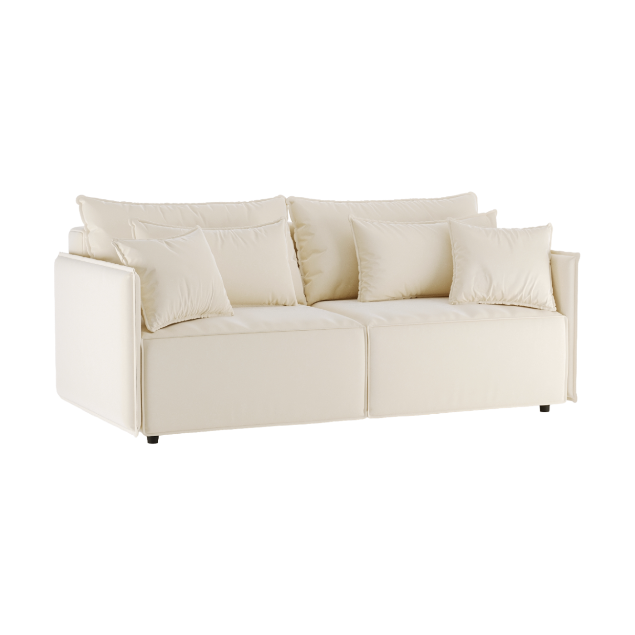 Velvet Sofa with Sleeping Function FABIEN Beige